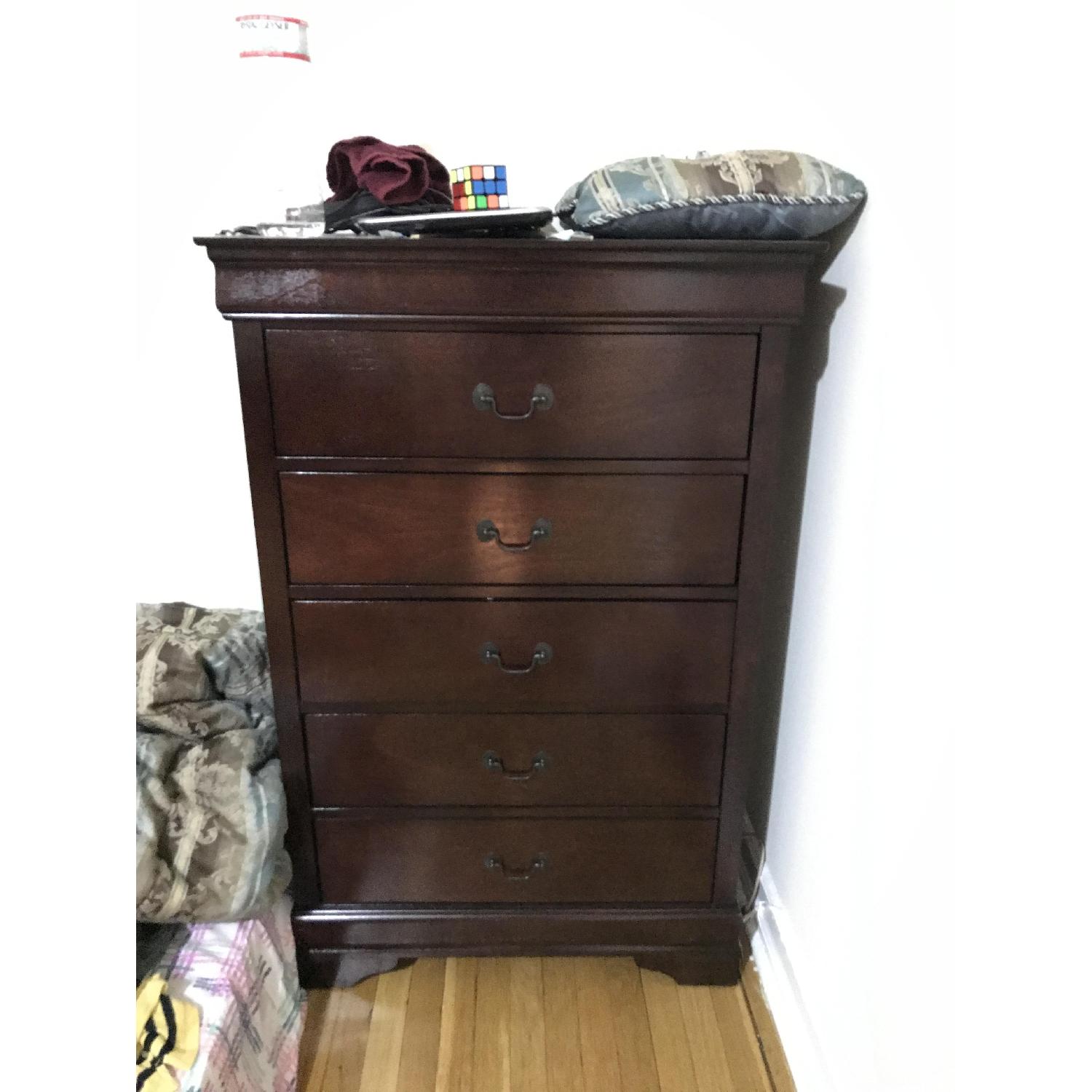 Wood Tall 5-Drawer Chest - image-1