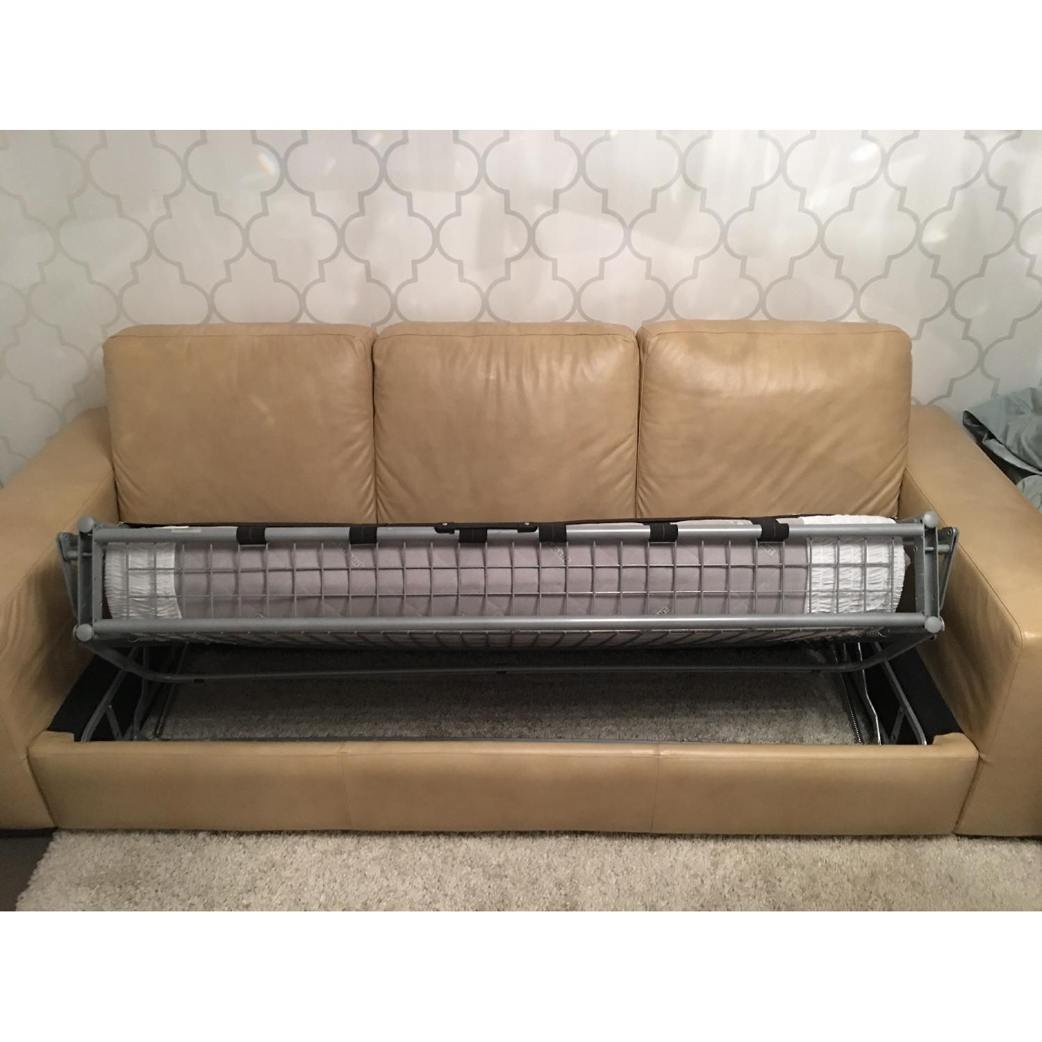 Natuzzi Leather Queen Sleeper Sofa - image-4