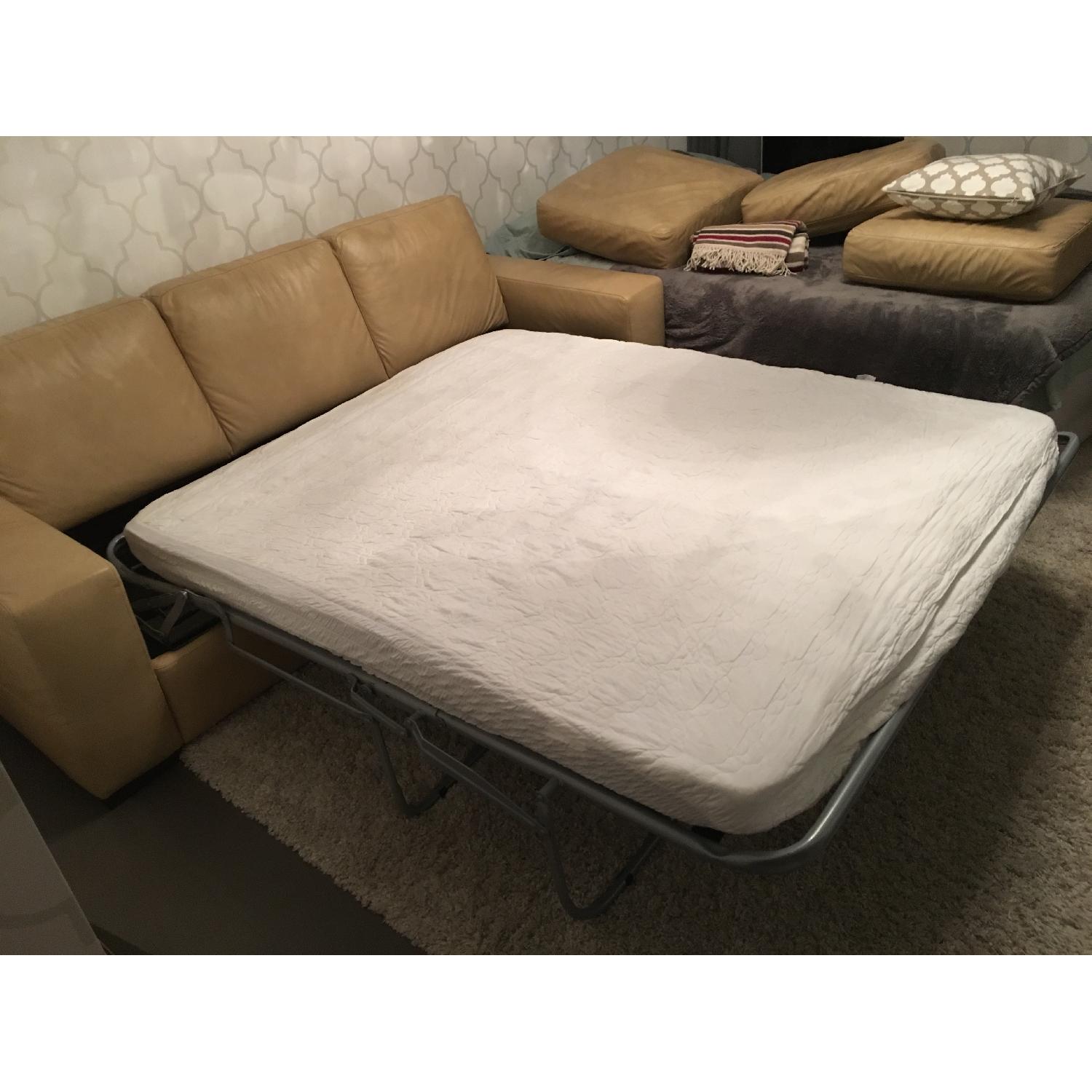 Natuzzi Leather Queen Sleeper Sofa - image-5