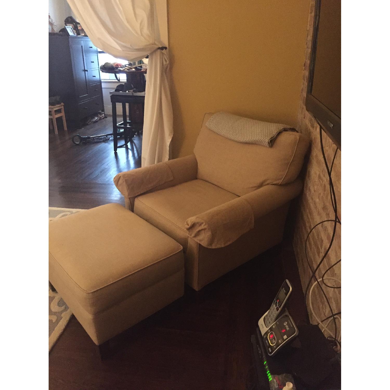 Calico Corners Custom Arm Chair & Ottoman - image-2