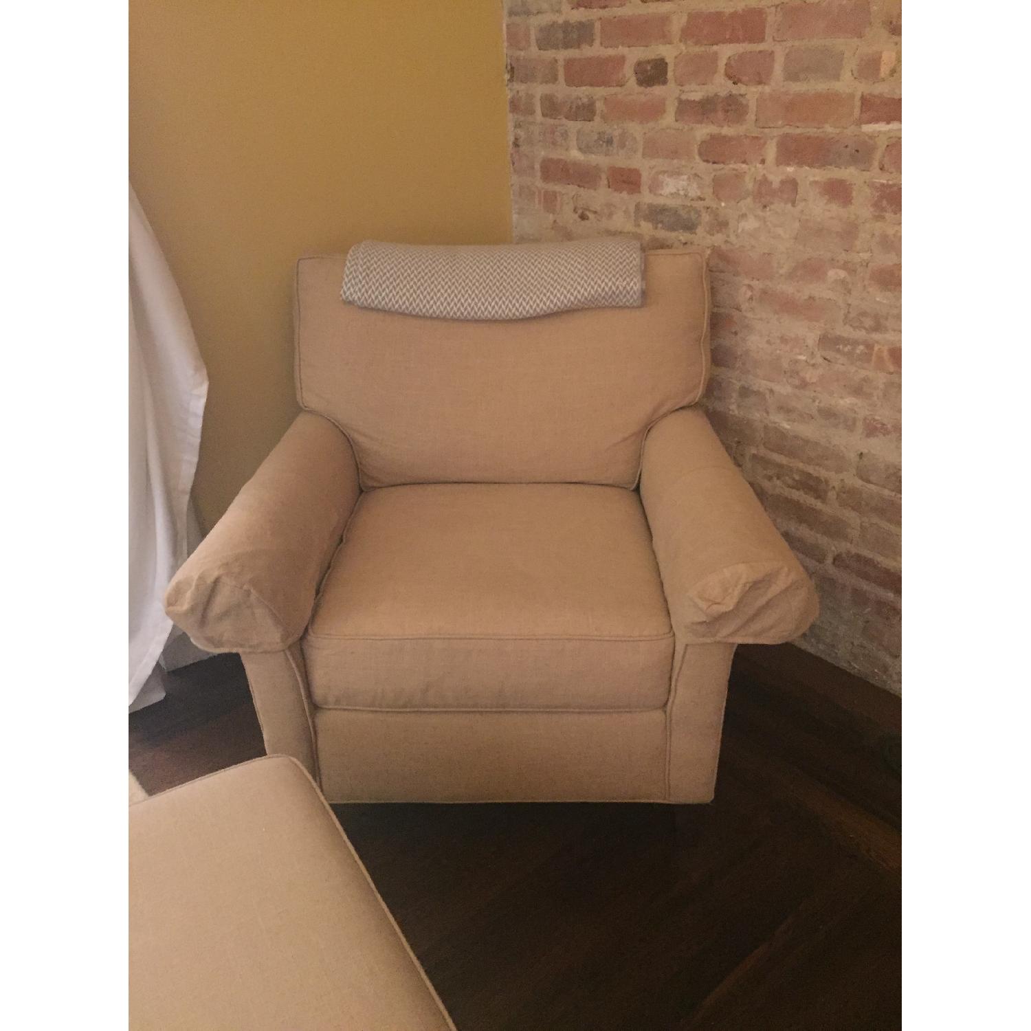 Calico Corners Custom Arm Chair & Ottoman - image-3