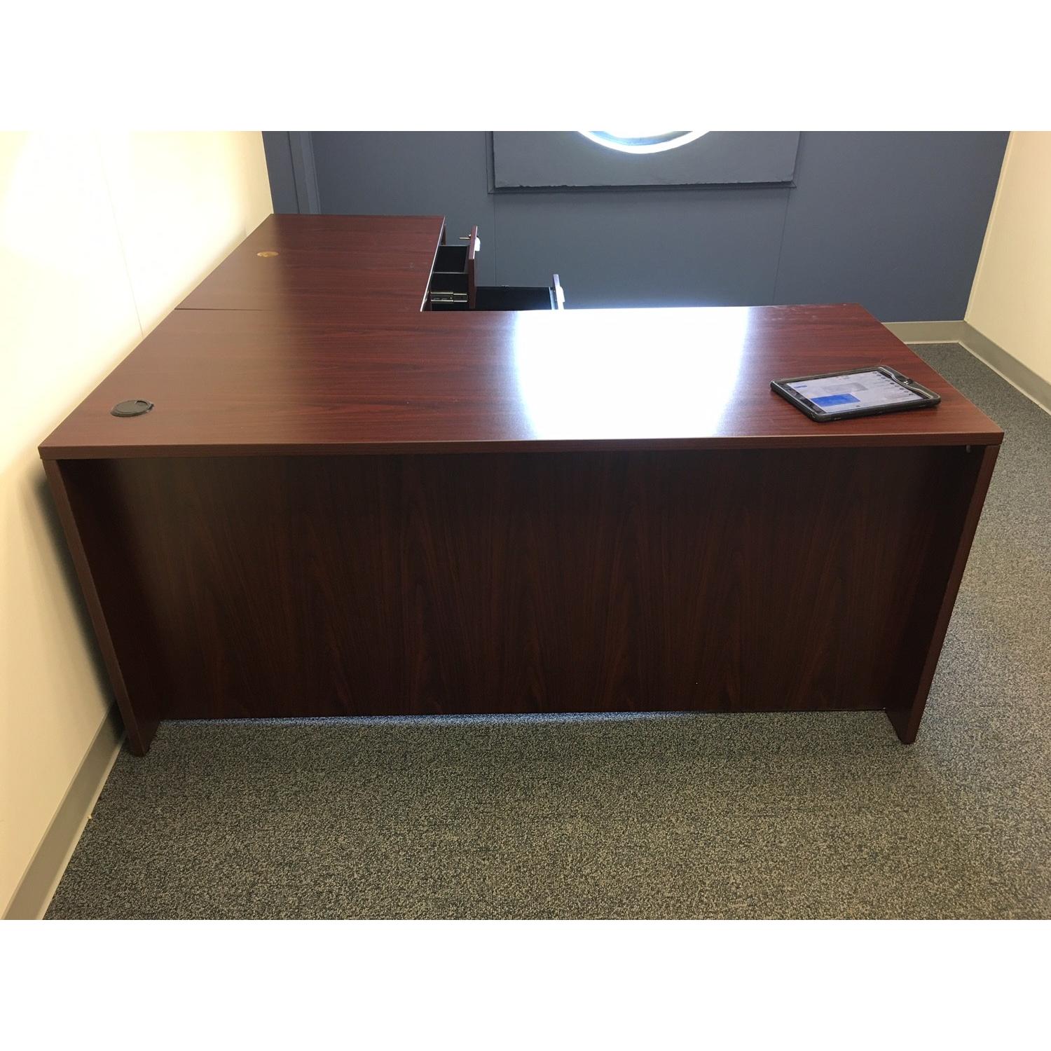 Mahogany L Shaped Desk - image-2