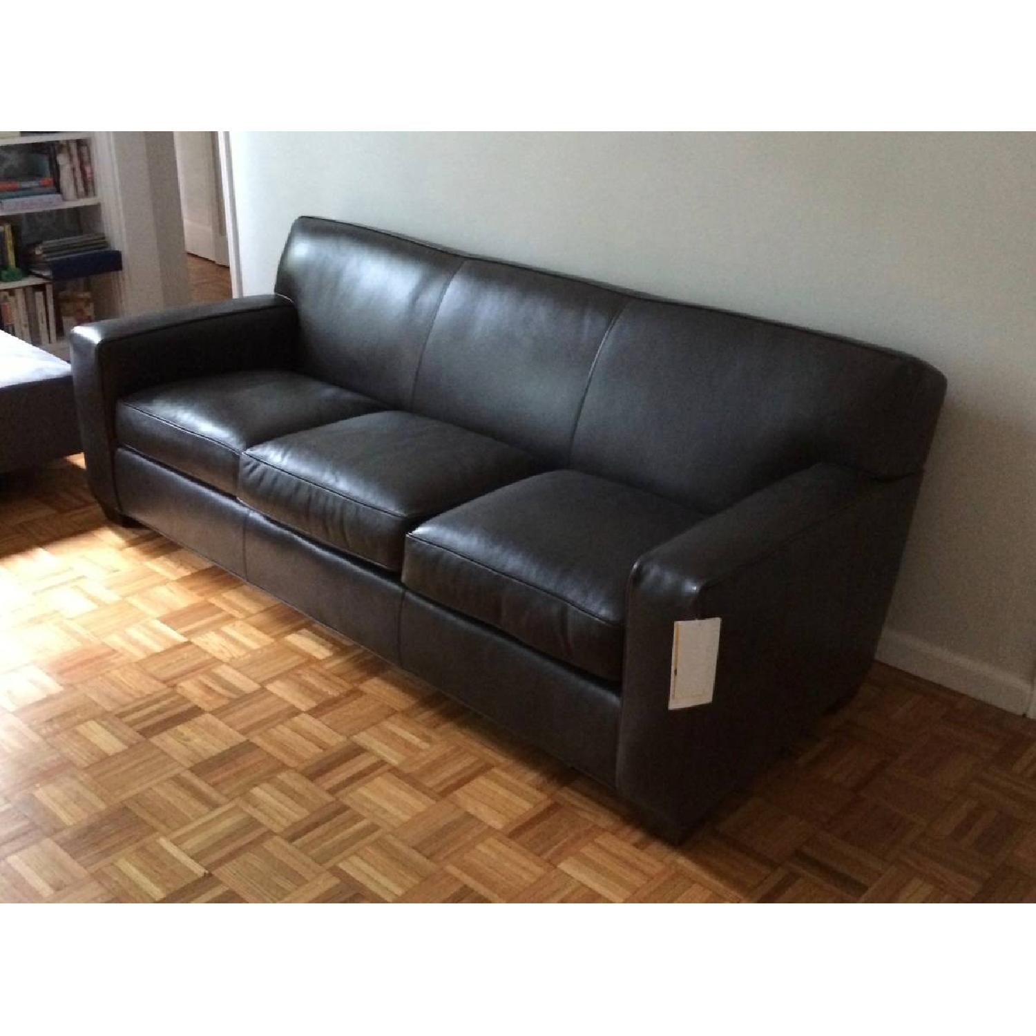 Crate & Barrel Axis II 3 Seat Leather Sofa - image-1