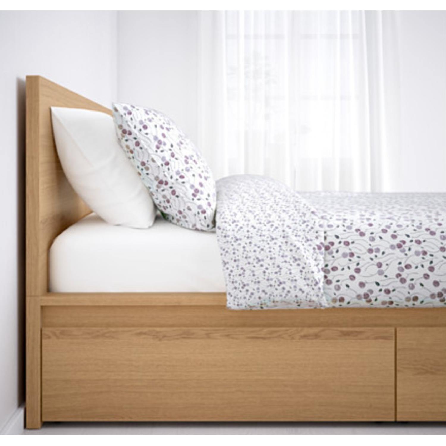 Ikea Malm Queen Size Bed in Stained Oak Veneer - image-1