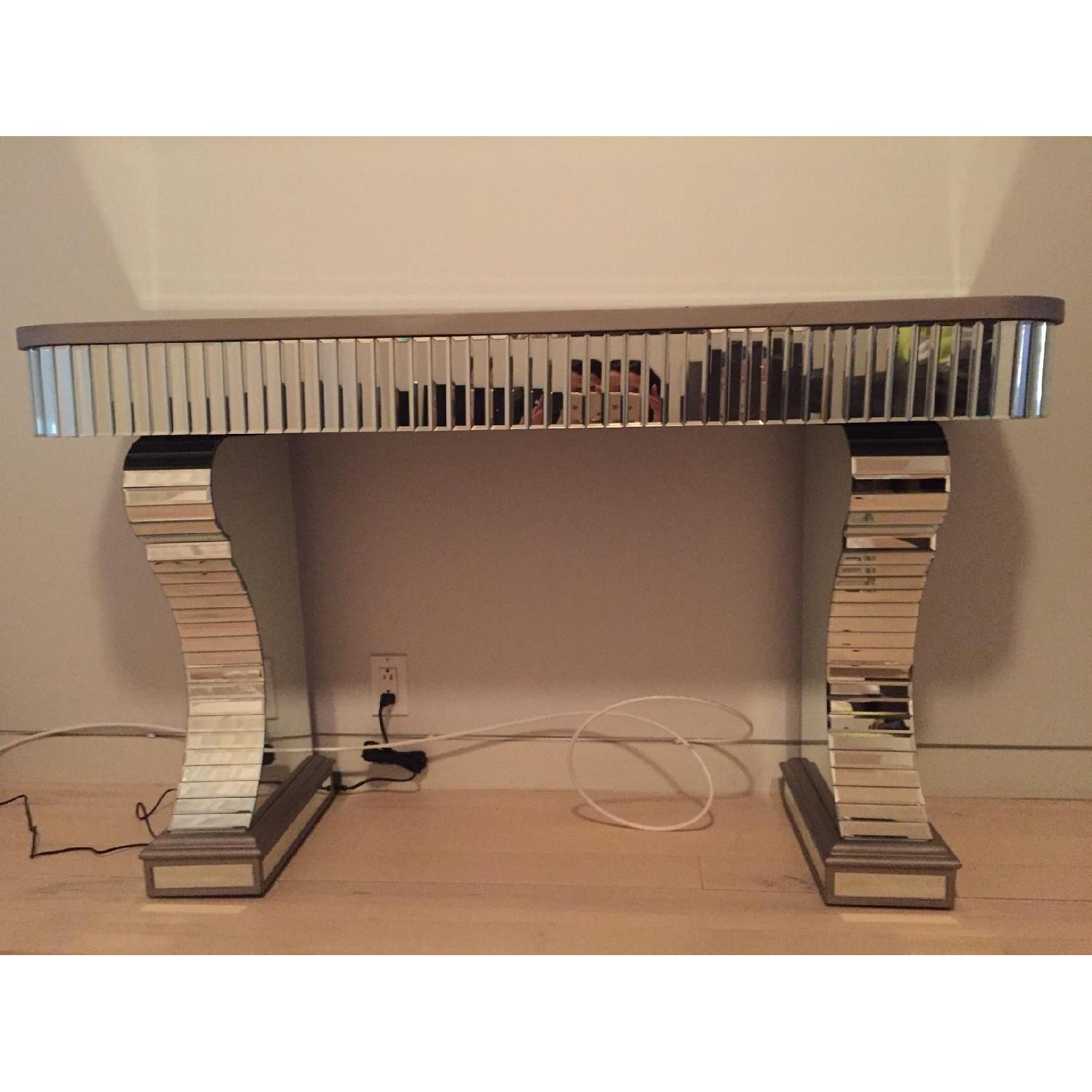 One Kings Lane Art Deco Mirrored Mazi Console Table - image-1