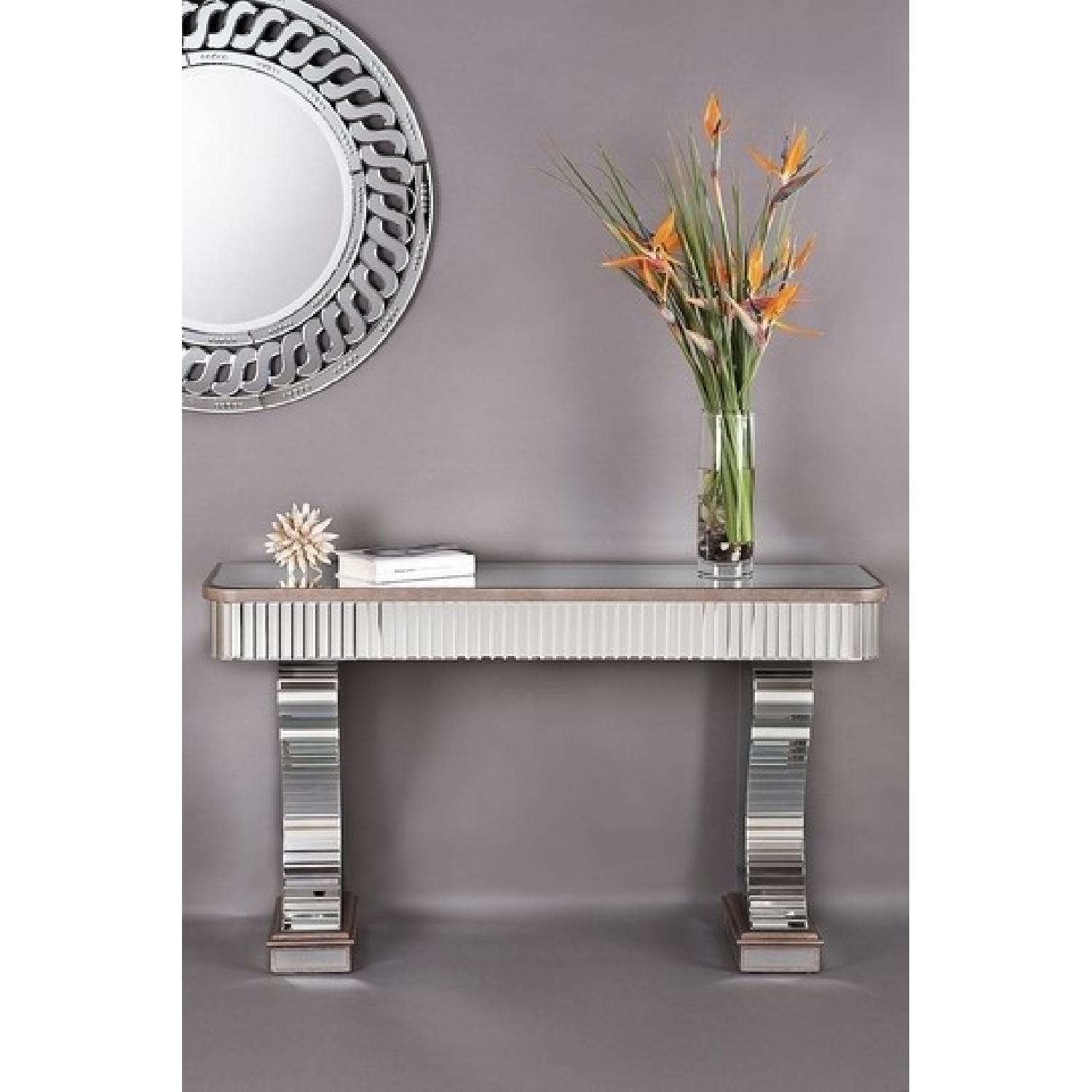 One Kings Lane Art Deco Mirrored Mazi Console Table - image-5