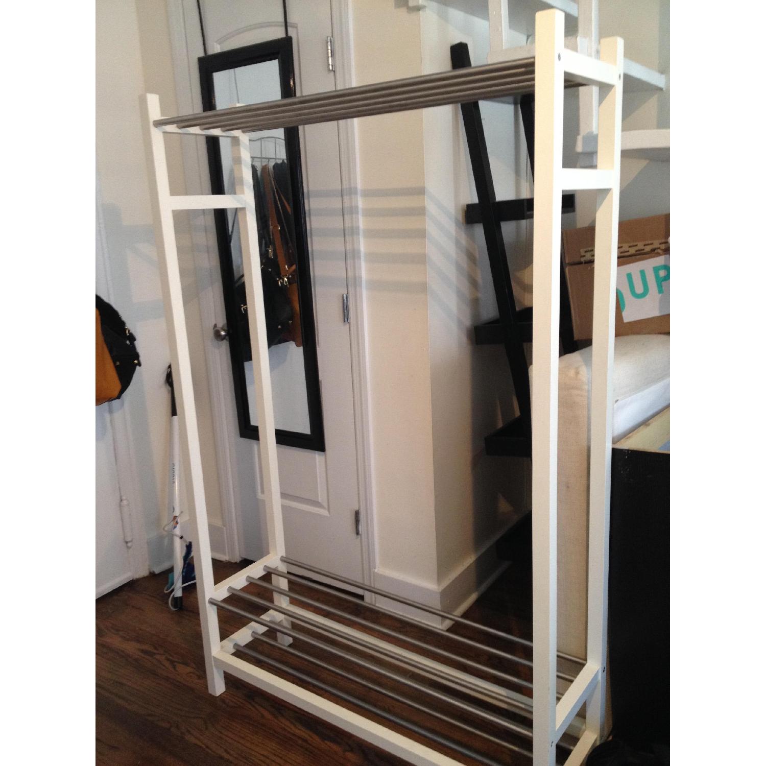 Ikea White Painted Clothing Rack - image-1
