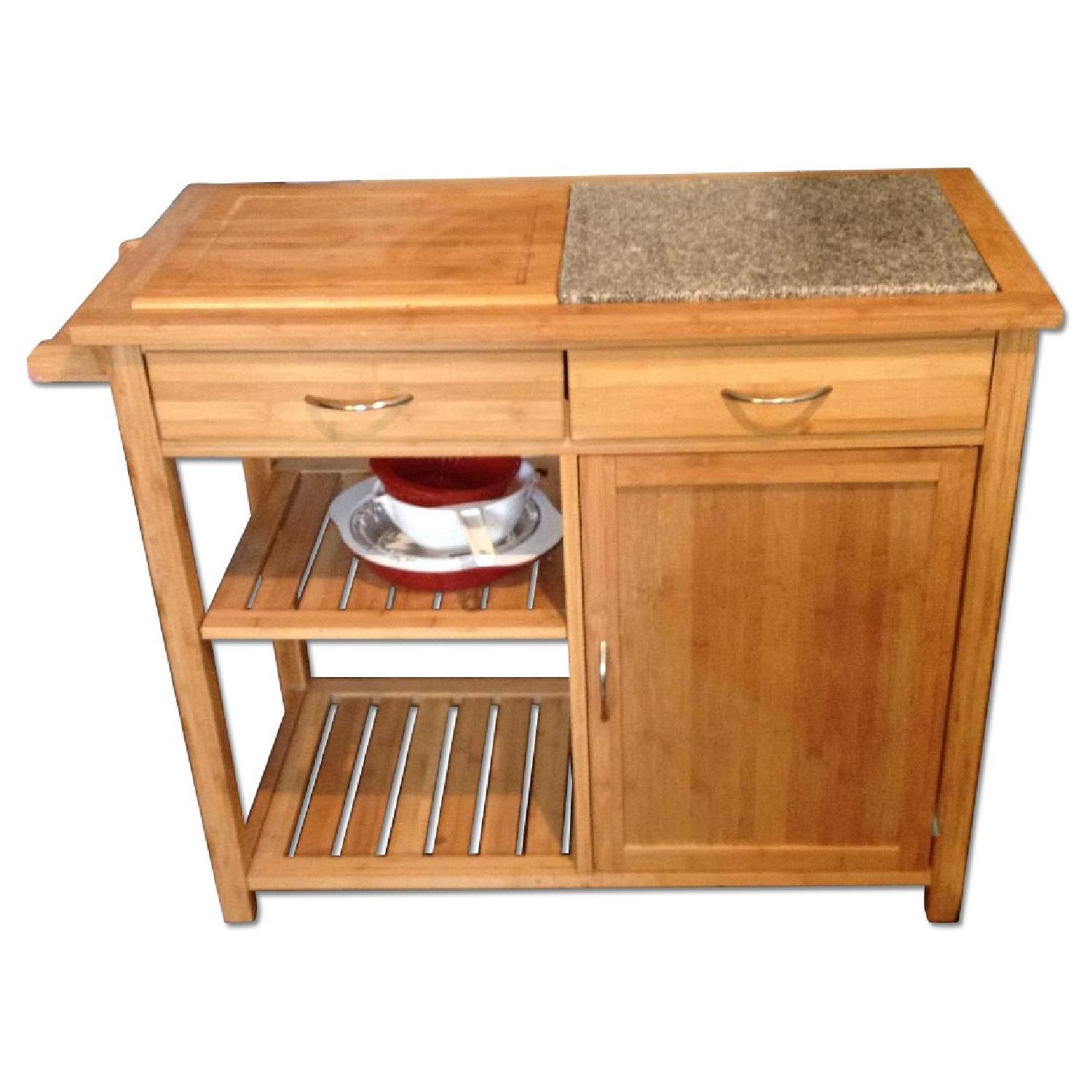 Bed Bath & Beyond Kitchen Island/Cart w/ Granite Top AptDeco