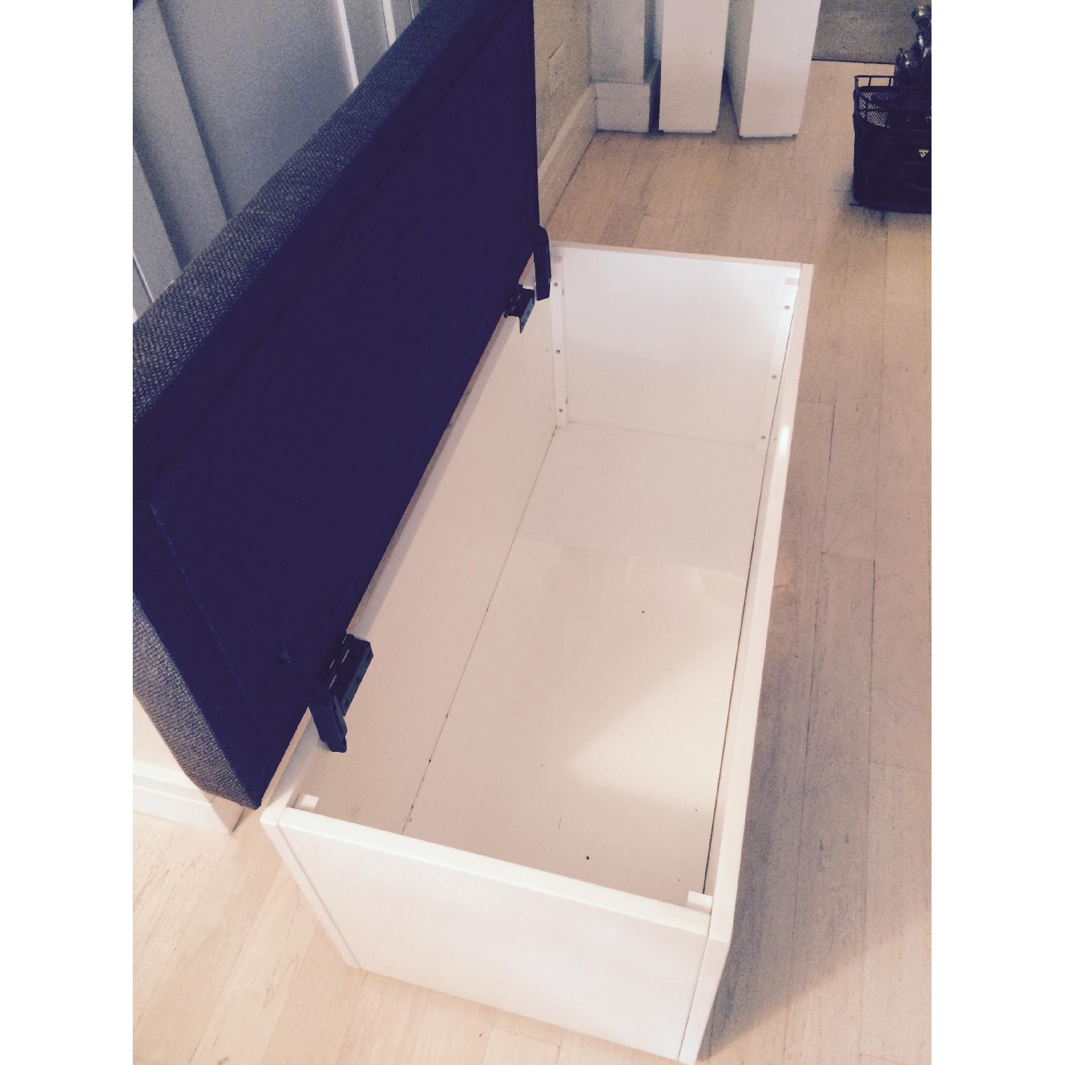 CB2 Glossy White Storage Bench - image-3