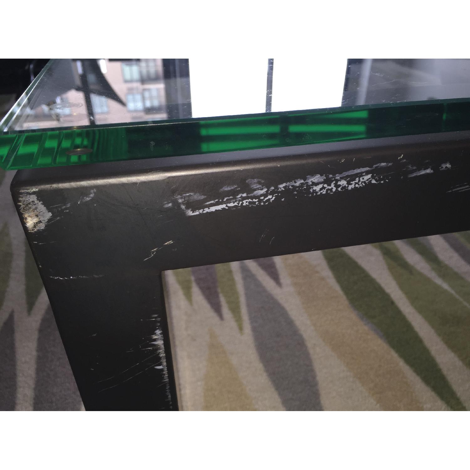 Crate & Barrel Parsons Rectangular Coffee Table with Glass Top - image-6