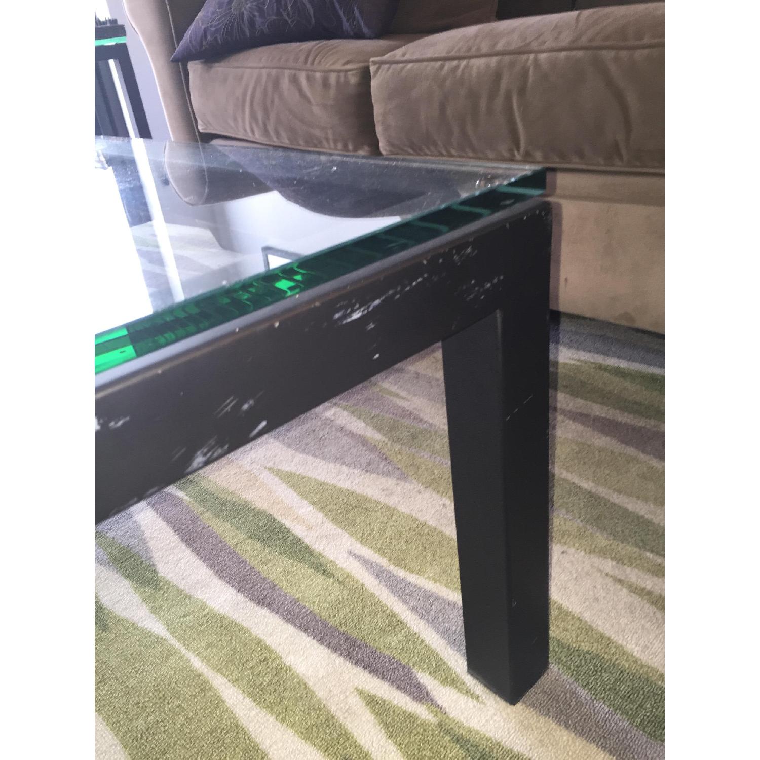 Crate & Barrel Parsons Rectangular Coffee Table with Glass Top - image-7