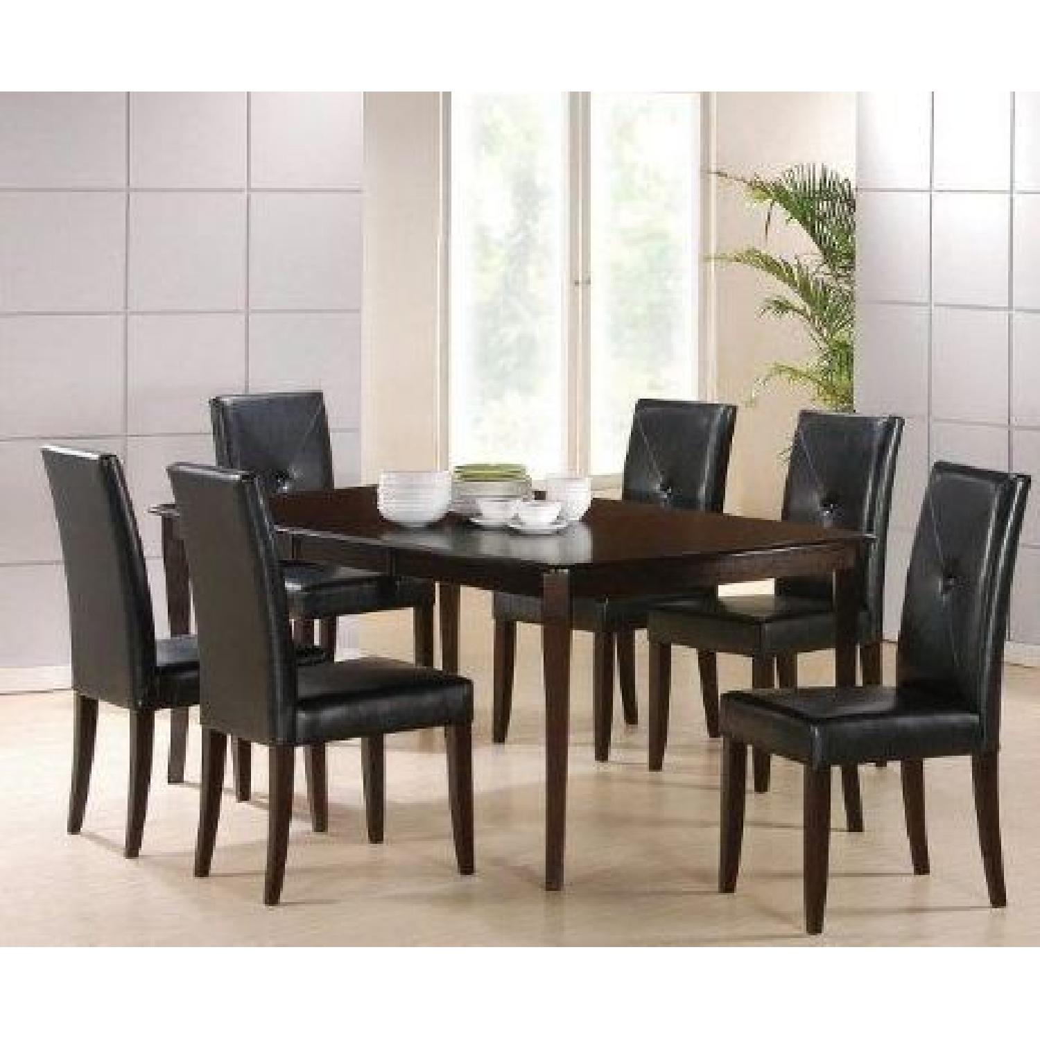 Dining Room Set w/ Parson Bonded Leather Chairs AptDeco