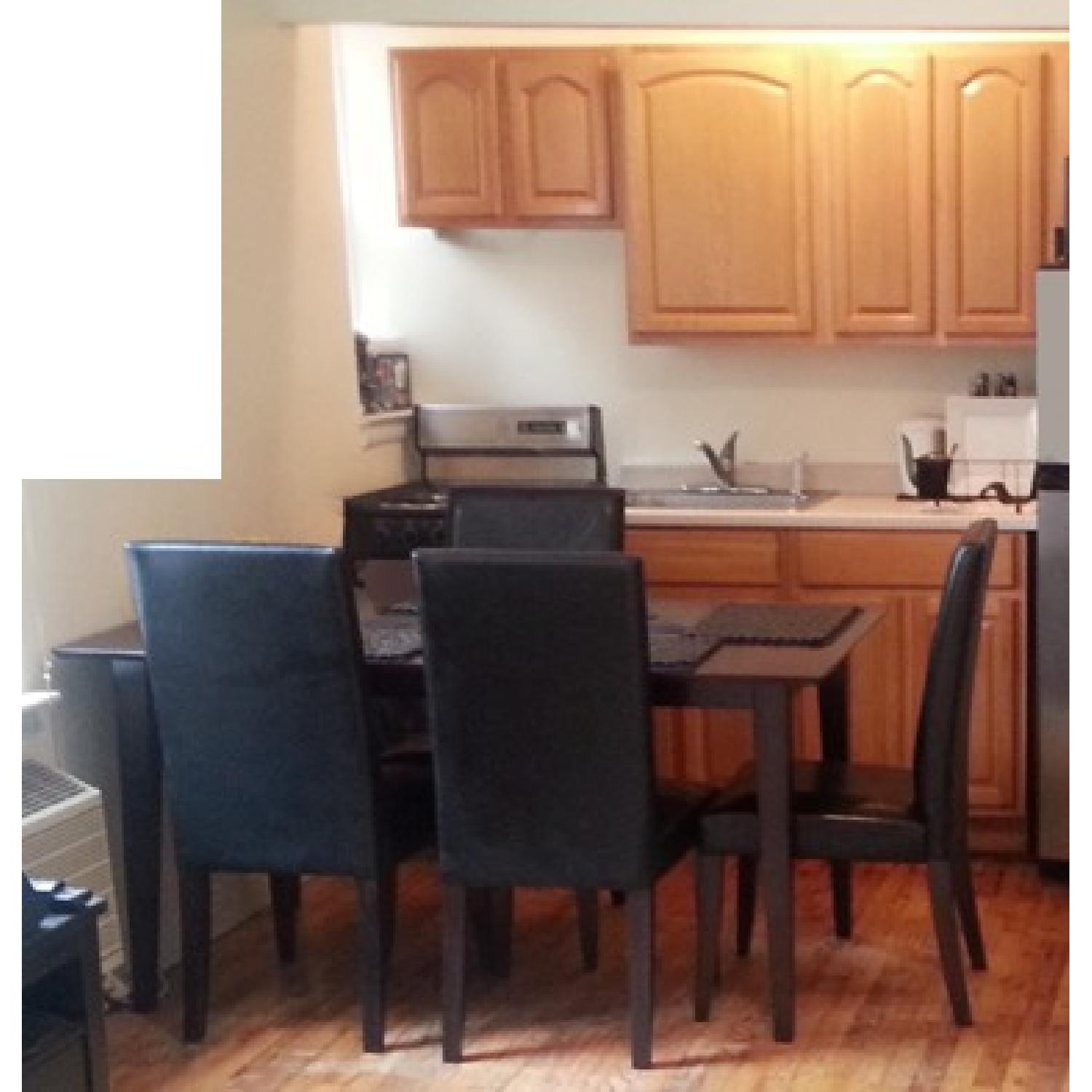 Dining Room Set w/ Parson Bonded Leather Chairs - image-5