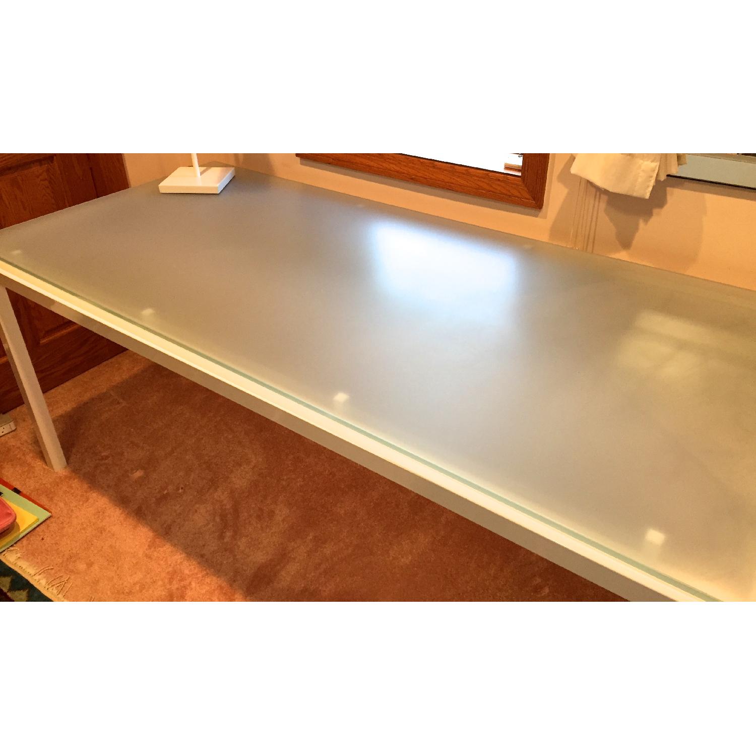 CB2 Glass Beveled Desk - image-3