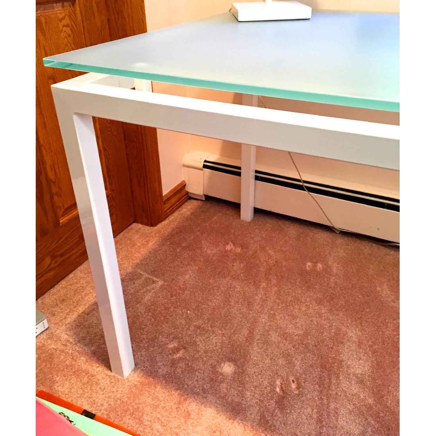 CB2 Glass Beveled Desk - image-5
