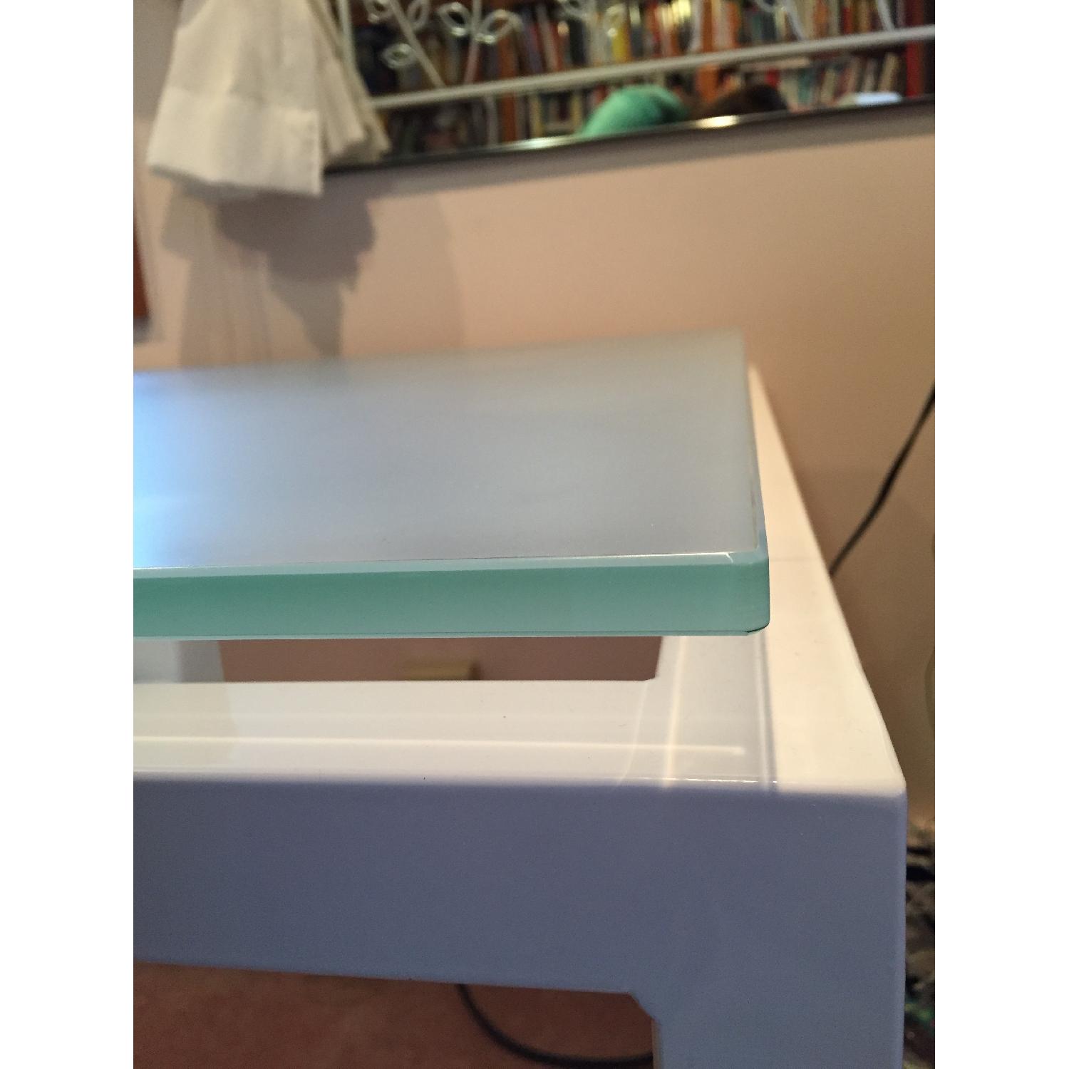 CB2 Glass Beveled Desk - image-6