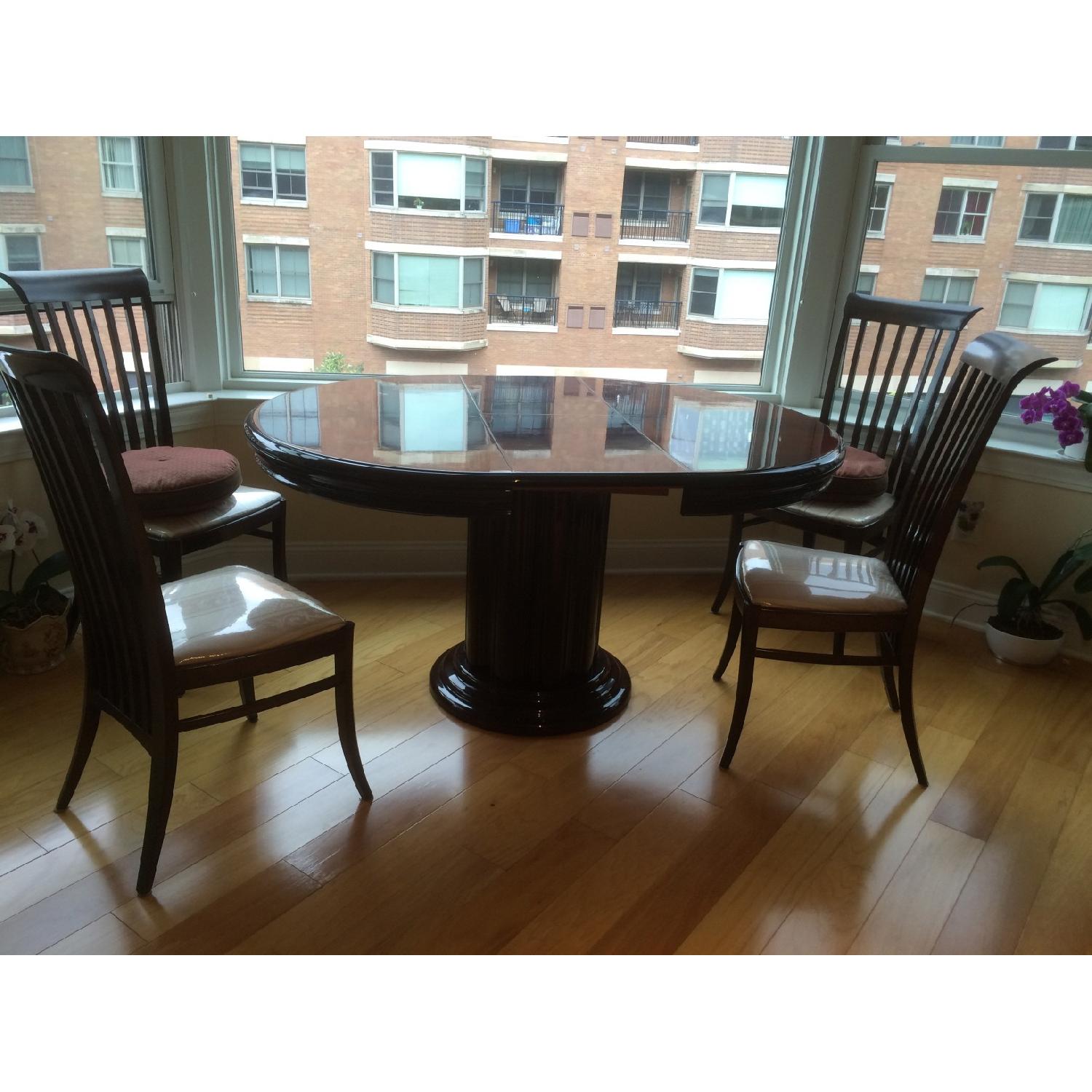 Expandable Hardwood Dining Table w/ 4 Chairs - AptDeco