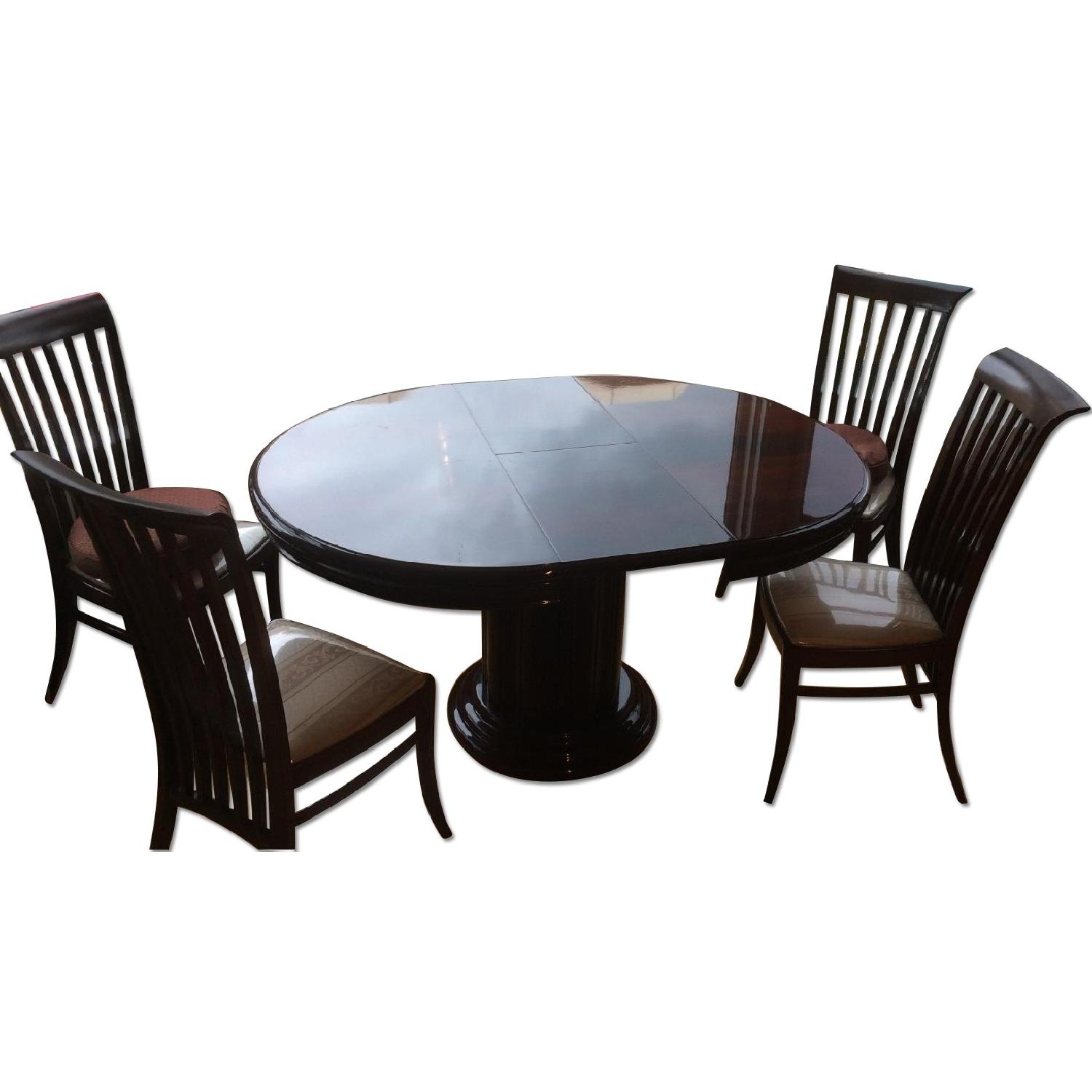 Expandable Hardwood Dining Table w/ 4 Chairs - AptDeco