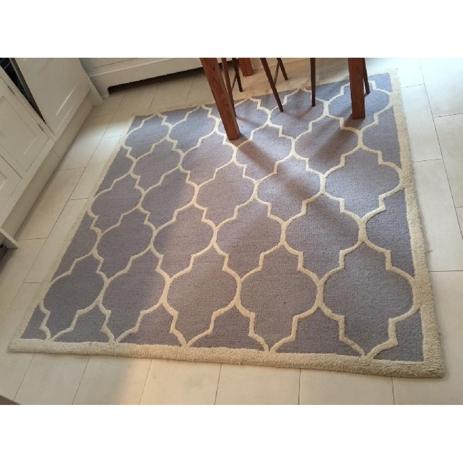 One Kings Lane Silver/Ivory Carly Rug - image-1