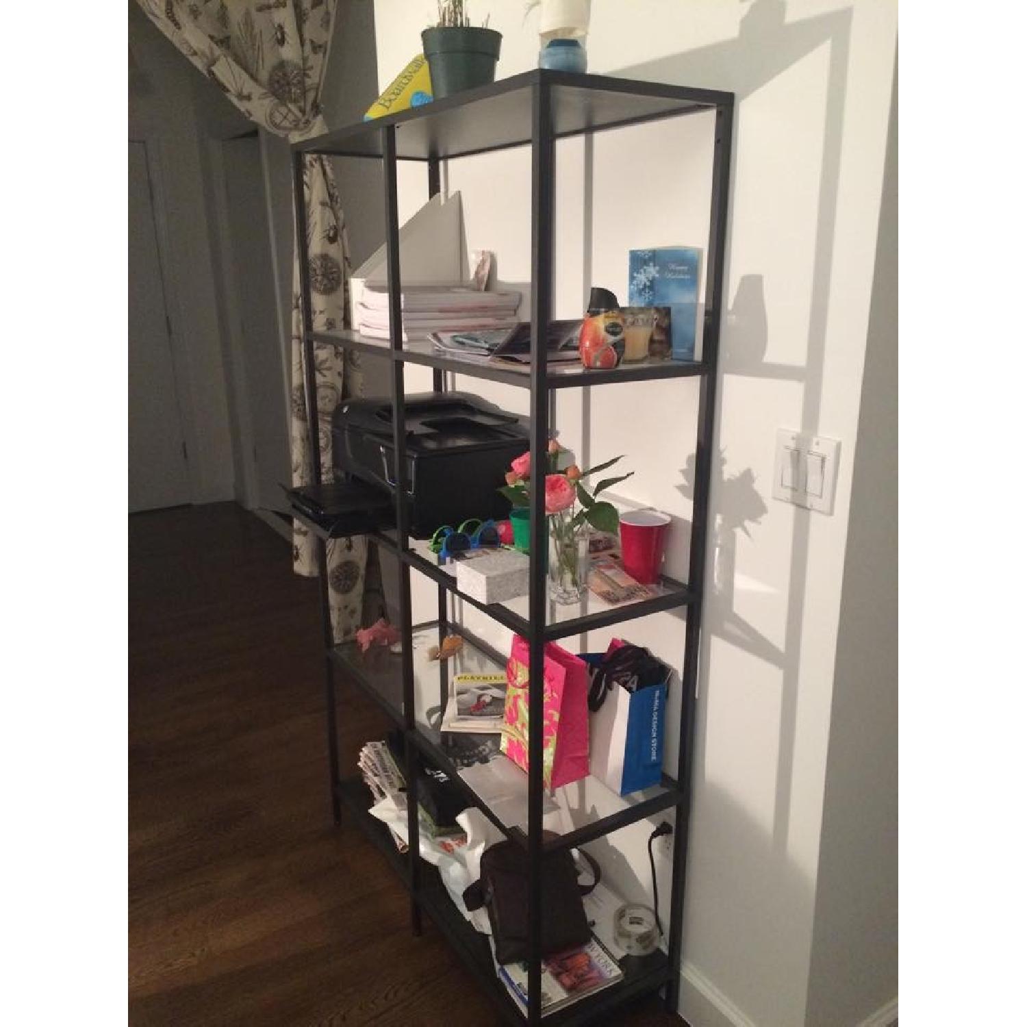 Ikea Metal & Glass Shelving Unit AptDeco