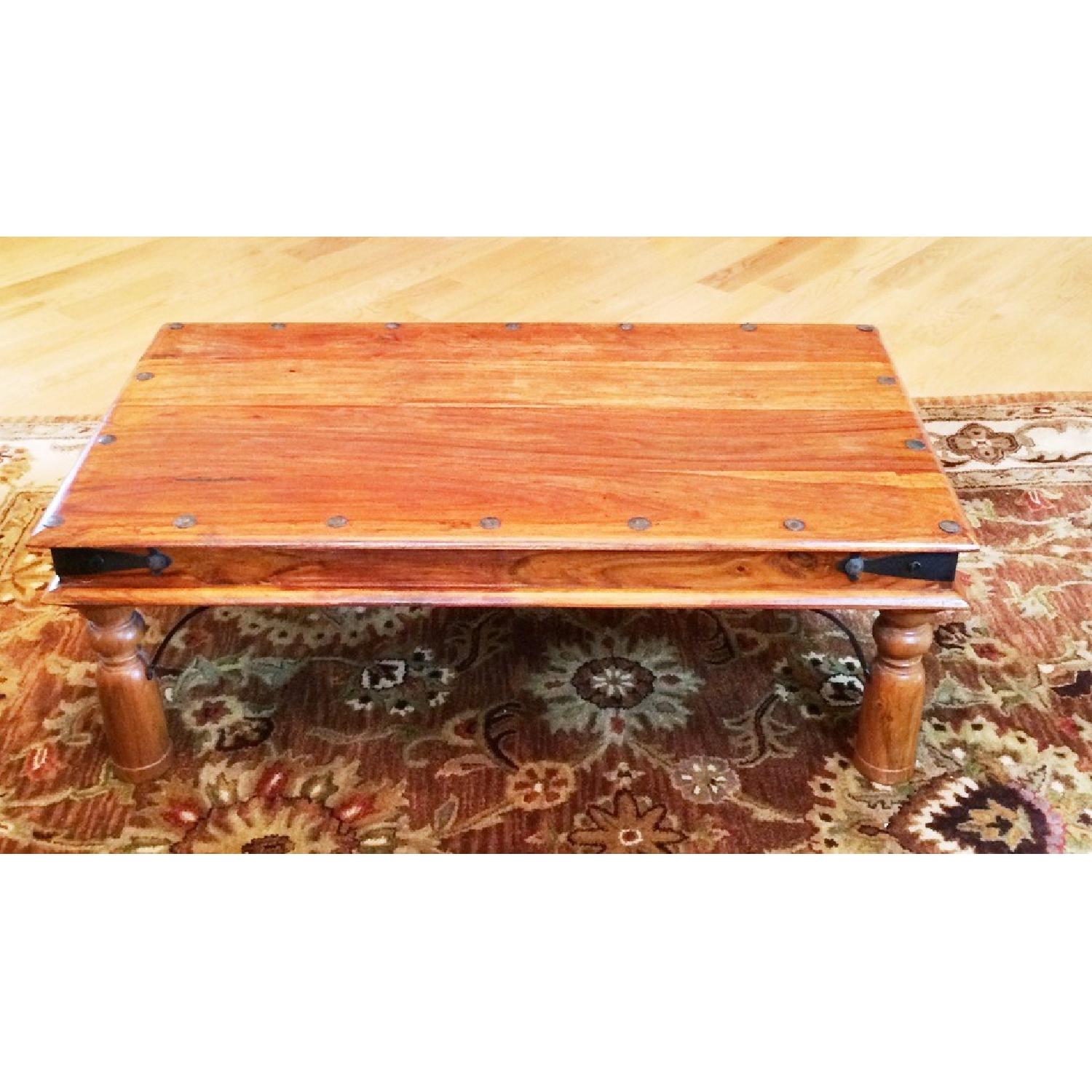 Vintage Jali Solid Sheesham Wood Coffee Table - image-1