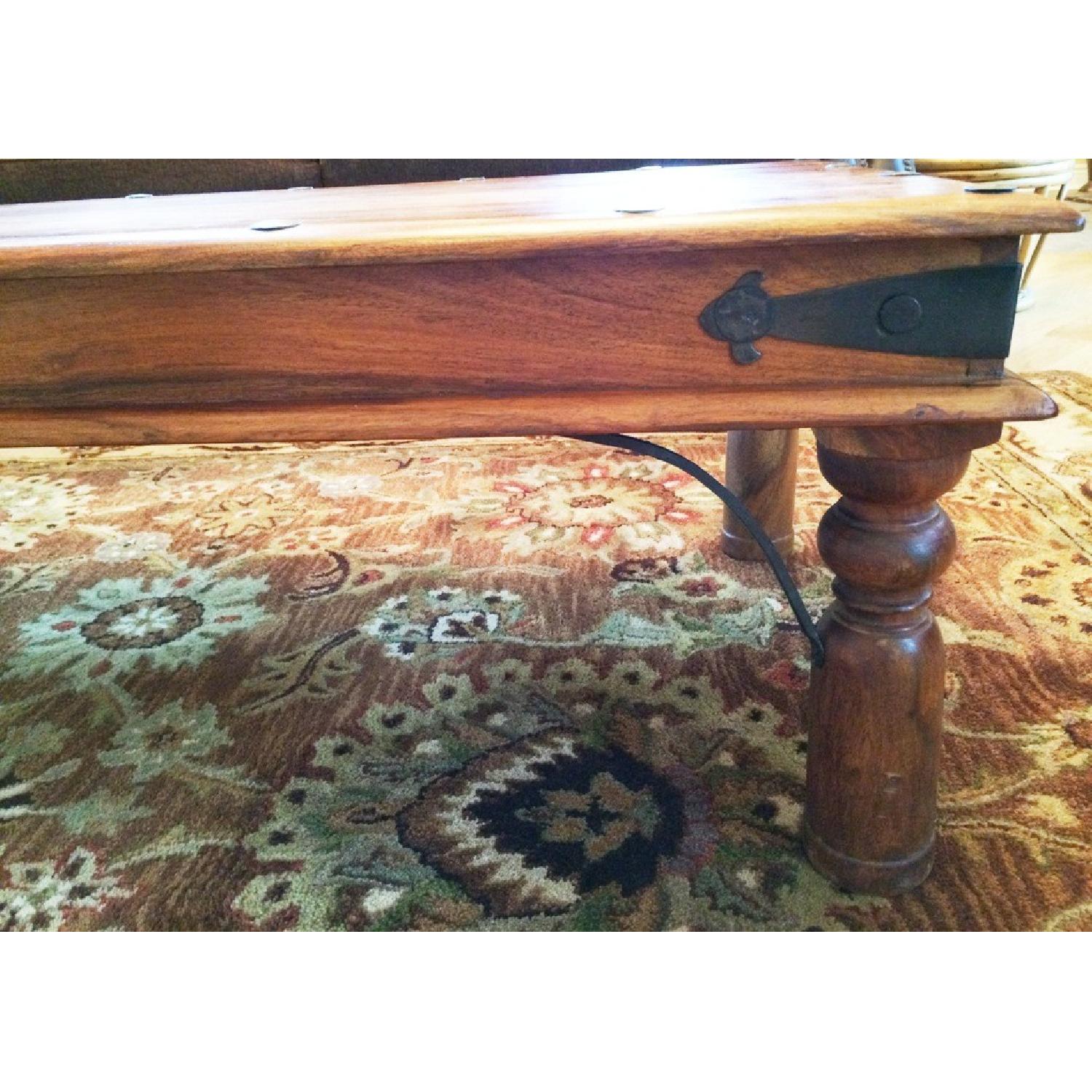 Vintage Jali Solid Sheesham Wood Coffee Table - image-3