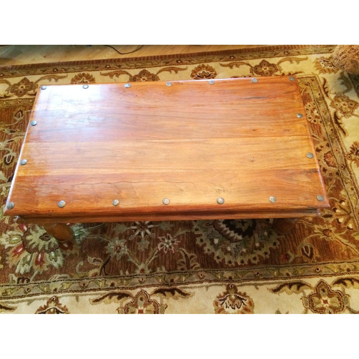 Vintage Jali Solid Sheesham Wood Coffee Table - image-4