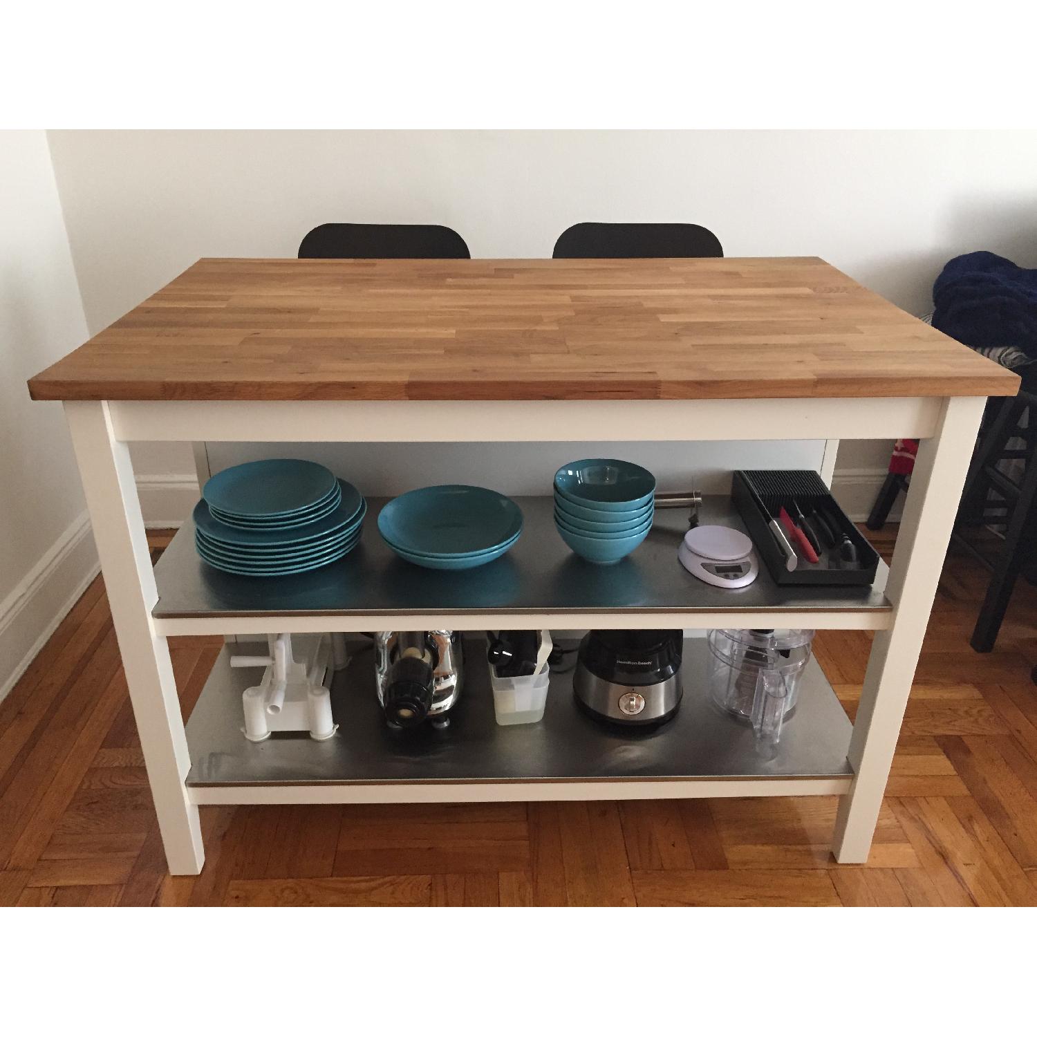 Ikea Stenstorp White Oak Kitchen Island - image-1