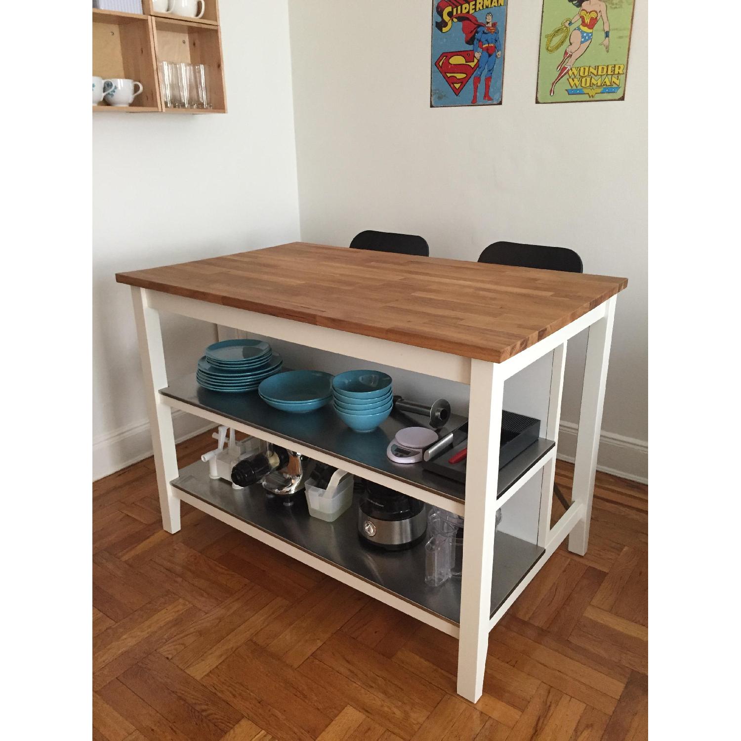 Ikea Stenstorp White Oak Kitchen Island - image-2