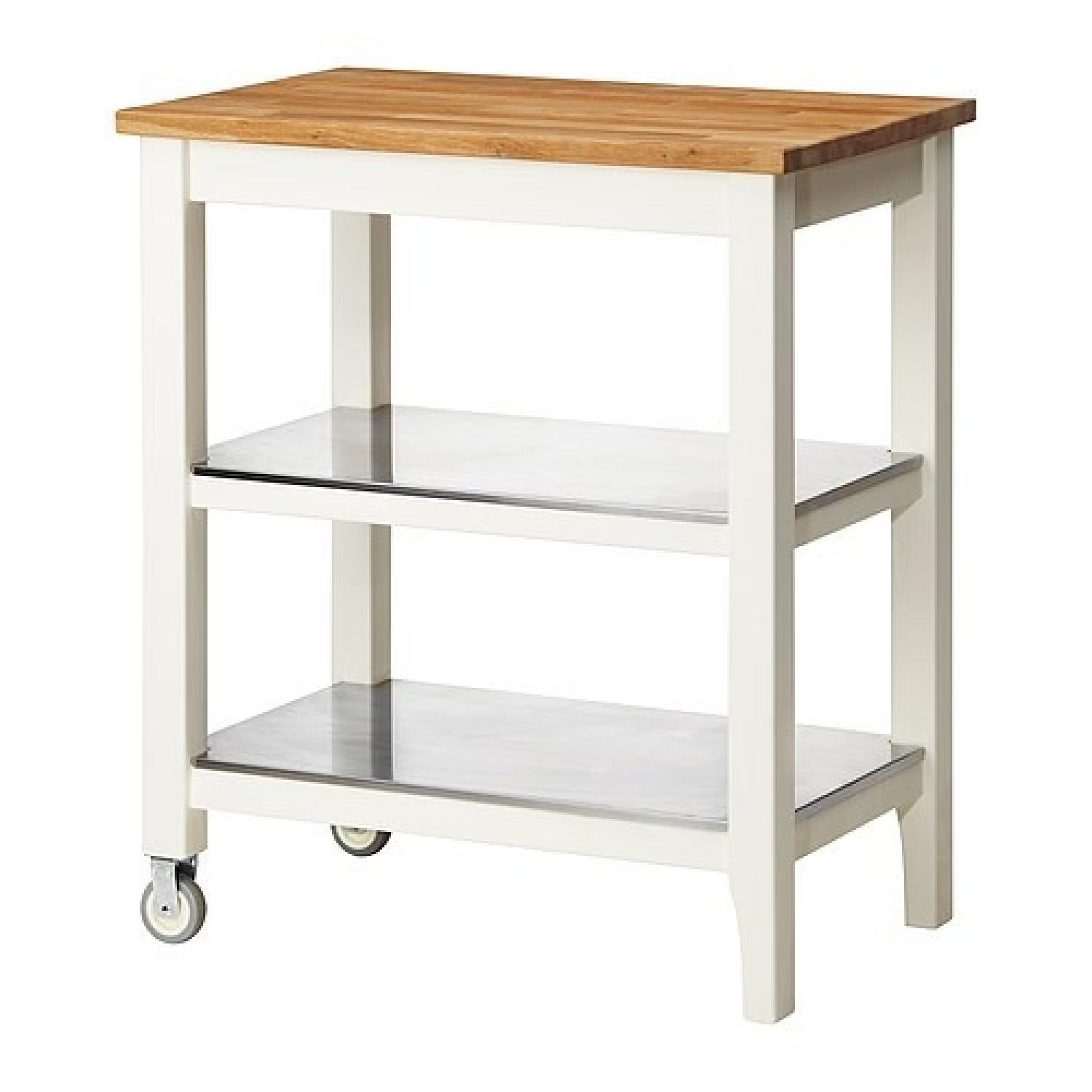 Ikea Stenstorp White Oak Kitchen Cart/Island - image-3