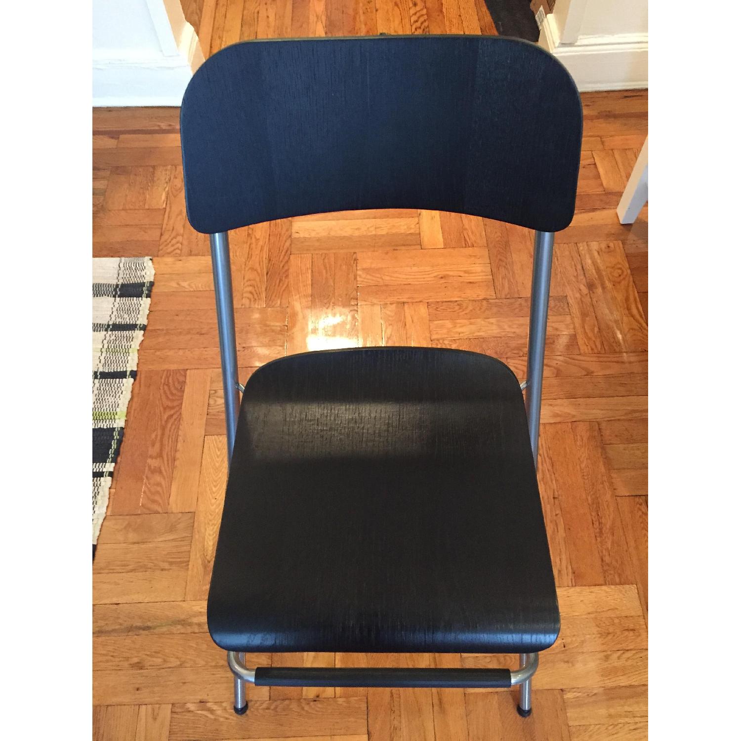 Ikea Franklin Black Foldable Bar Stools AptDeco