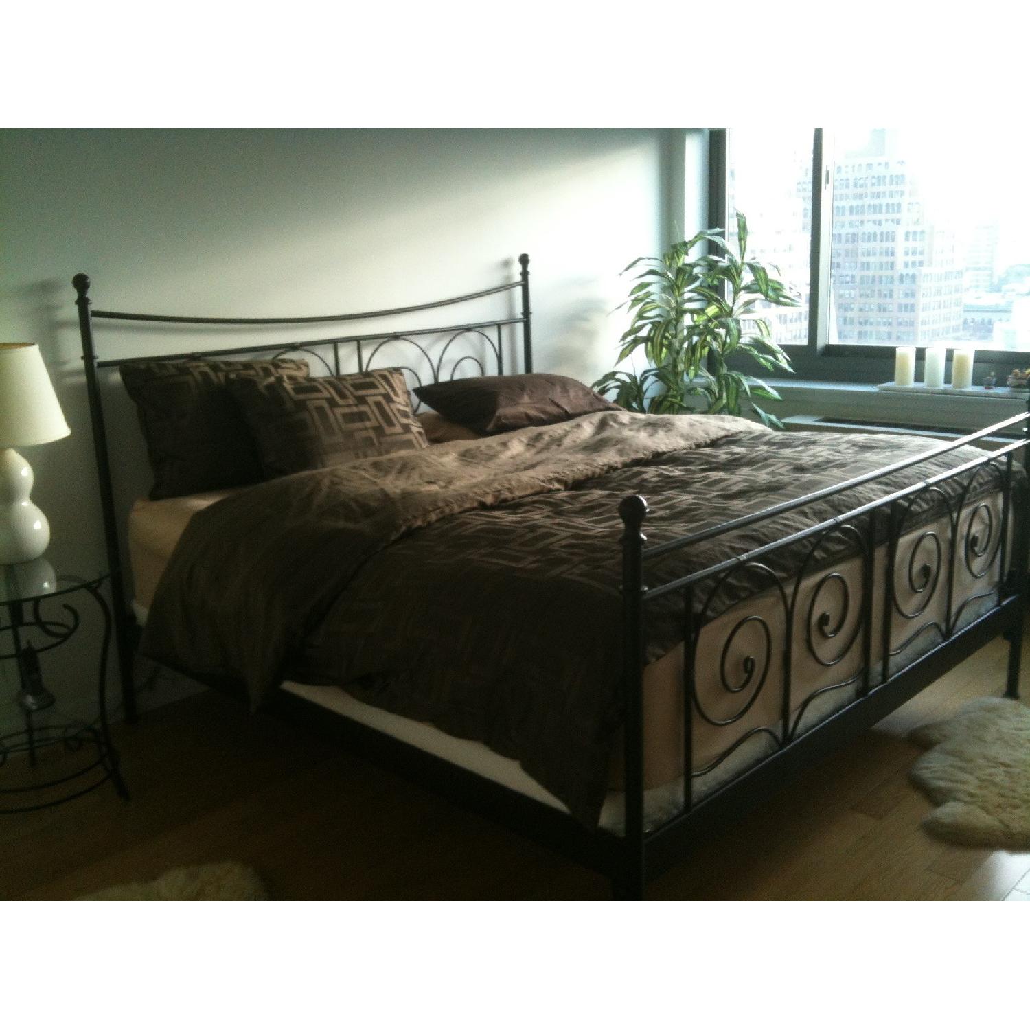 Ikea Noresund King Size Bed Frame + Nightstand - image-1