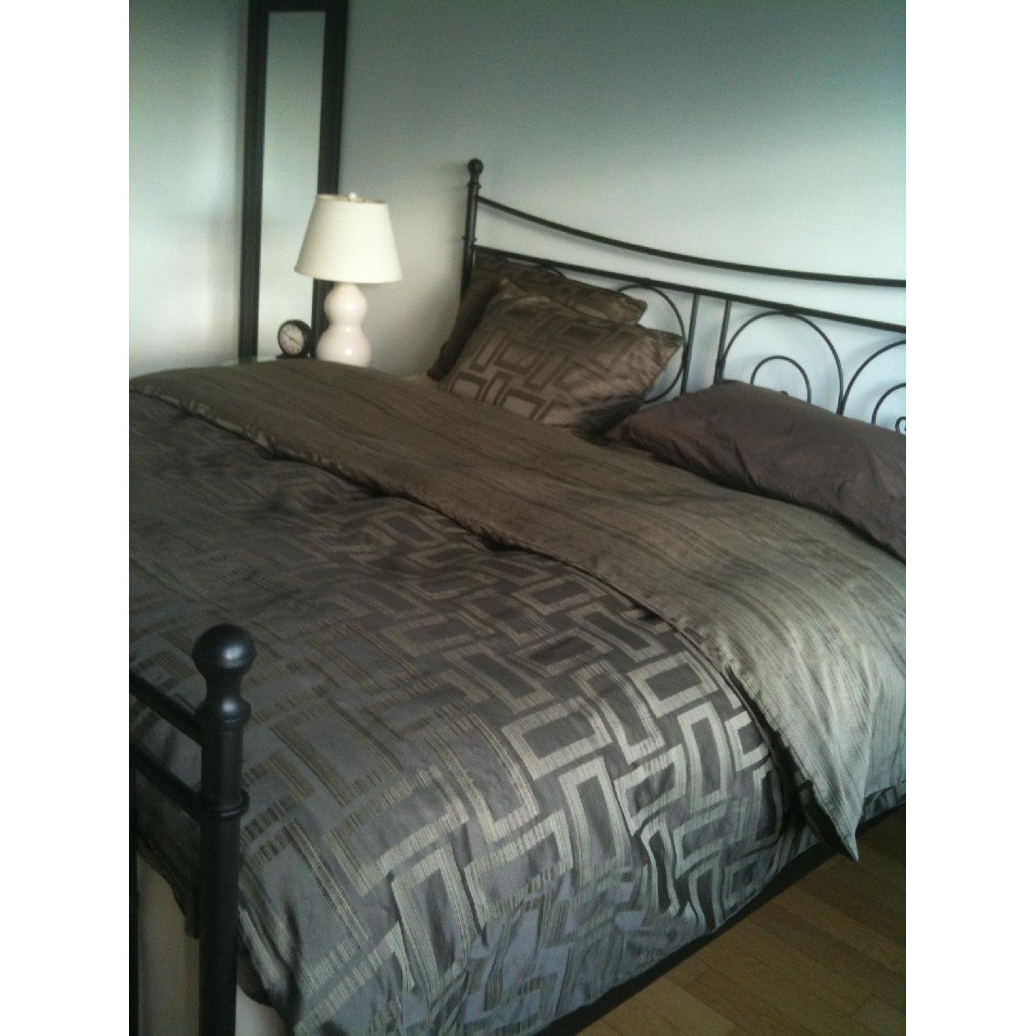 Ikea Noresund King Size Bed Frame + Nightstand - image-3