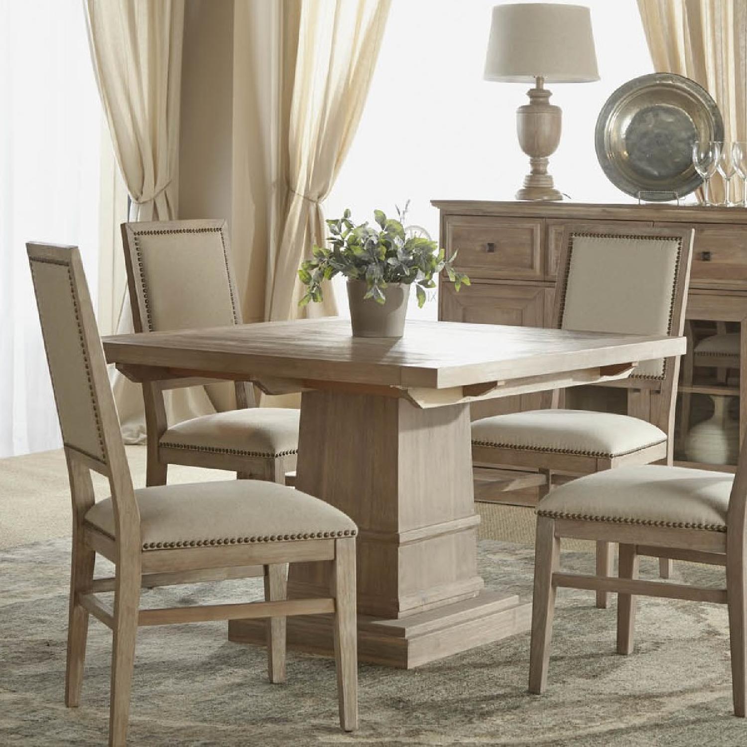 Orient Express Furniture Hudson Square Extension Dining Table in Stone Wash w/ 5 Chairs - image-2