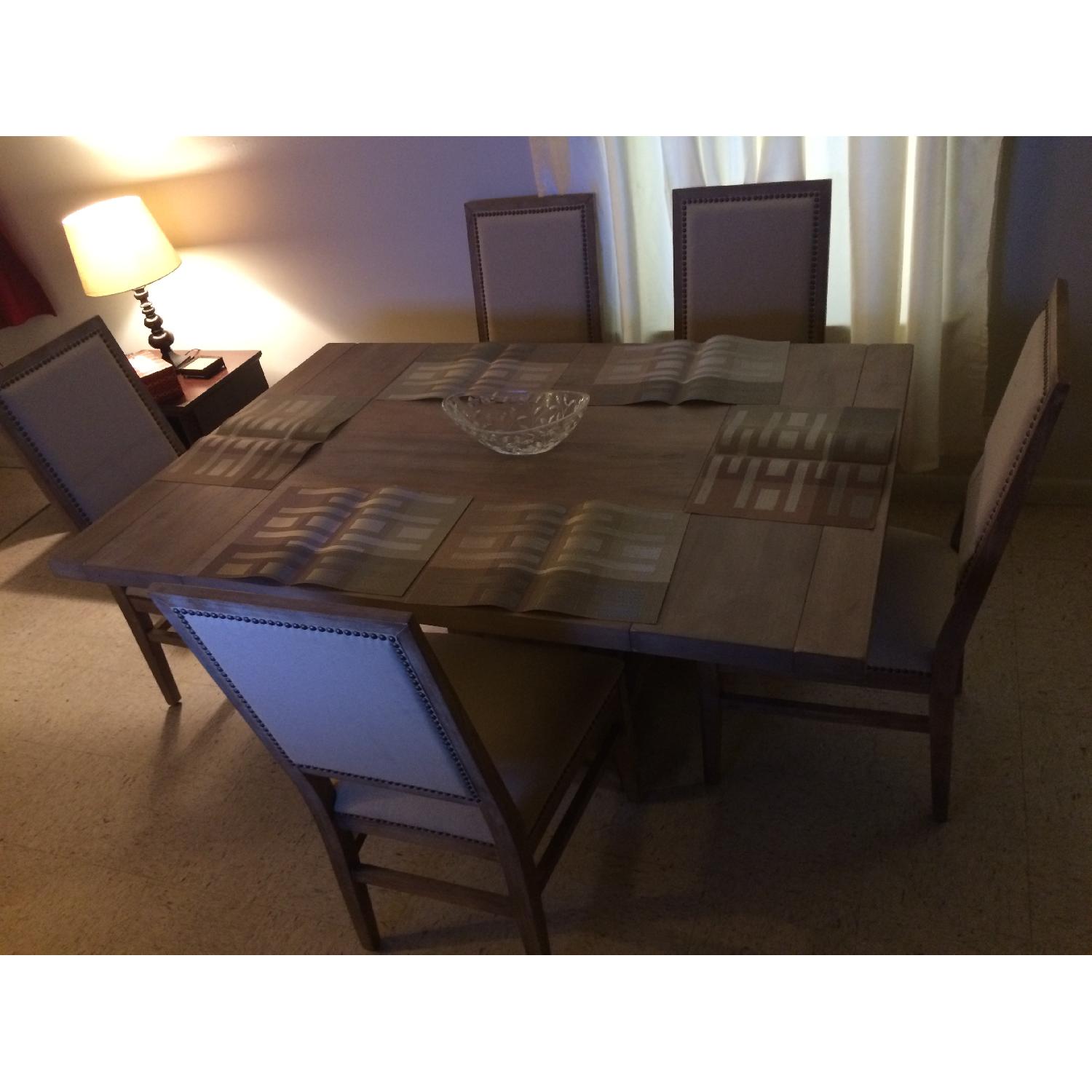 Orient Express Furniture Hudson Square Extension Dining Table in Stone Wash w/ 5 Chairs - image-7