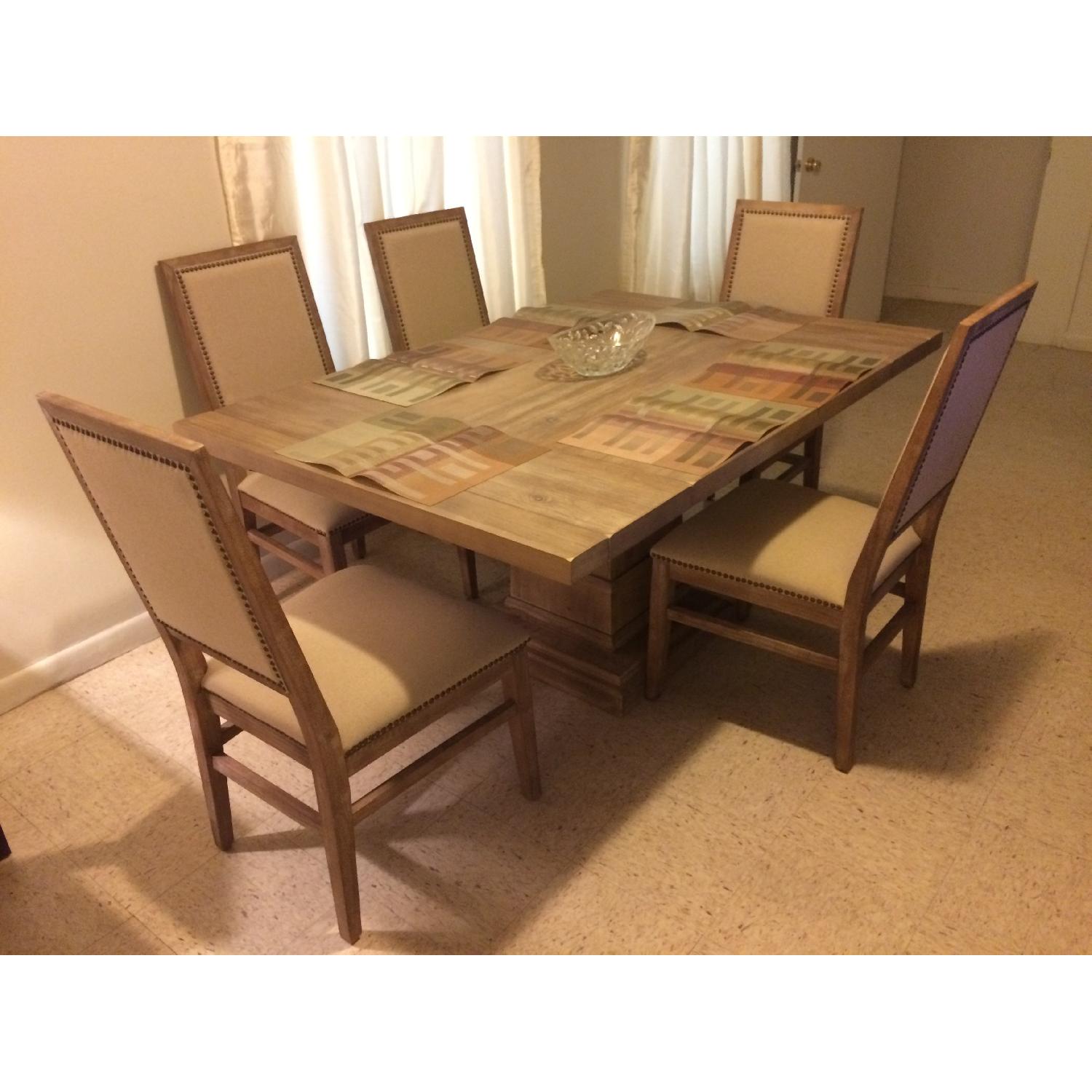 Orient Express Furniture Hudson Square Extension Dining Table in Stone Wash w/ 5 Chairs - image-8