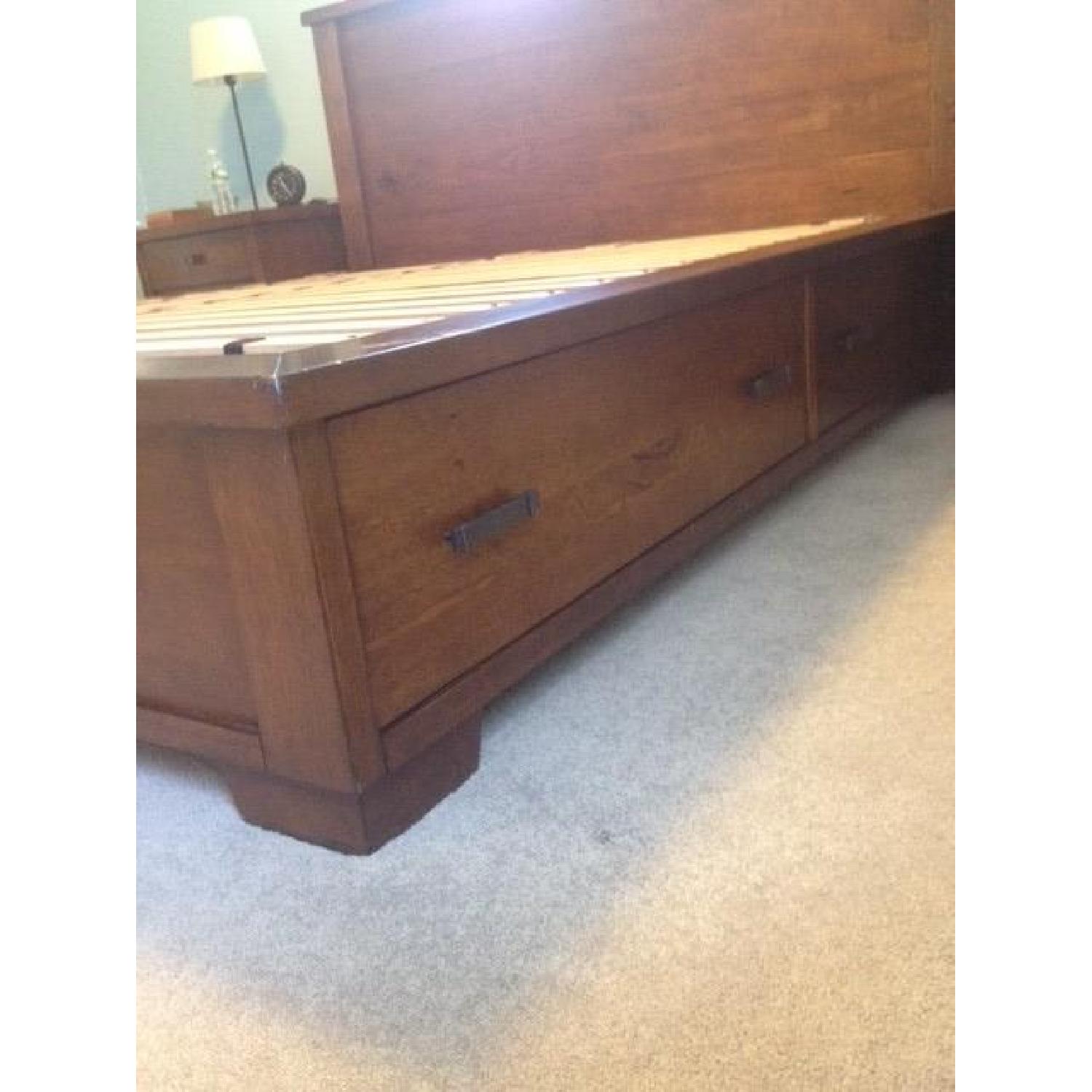 Pottery Barn Sumatra King Size Bed Frame w/ Storage - image-3