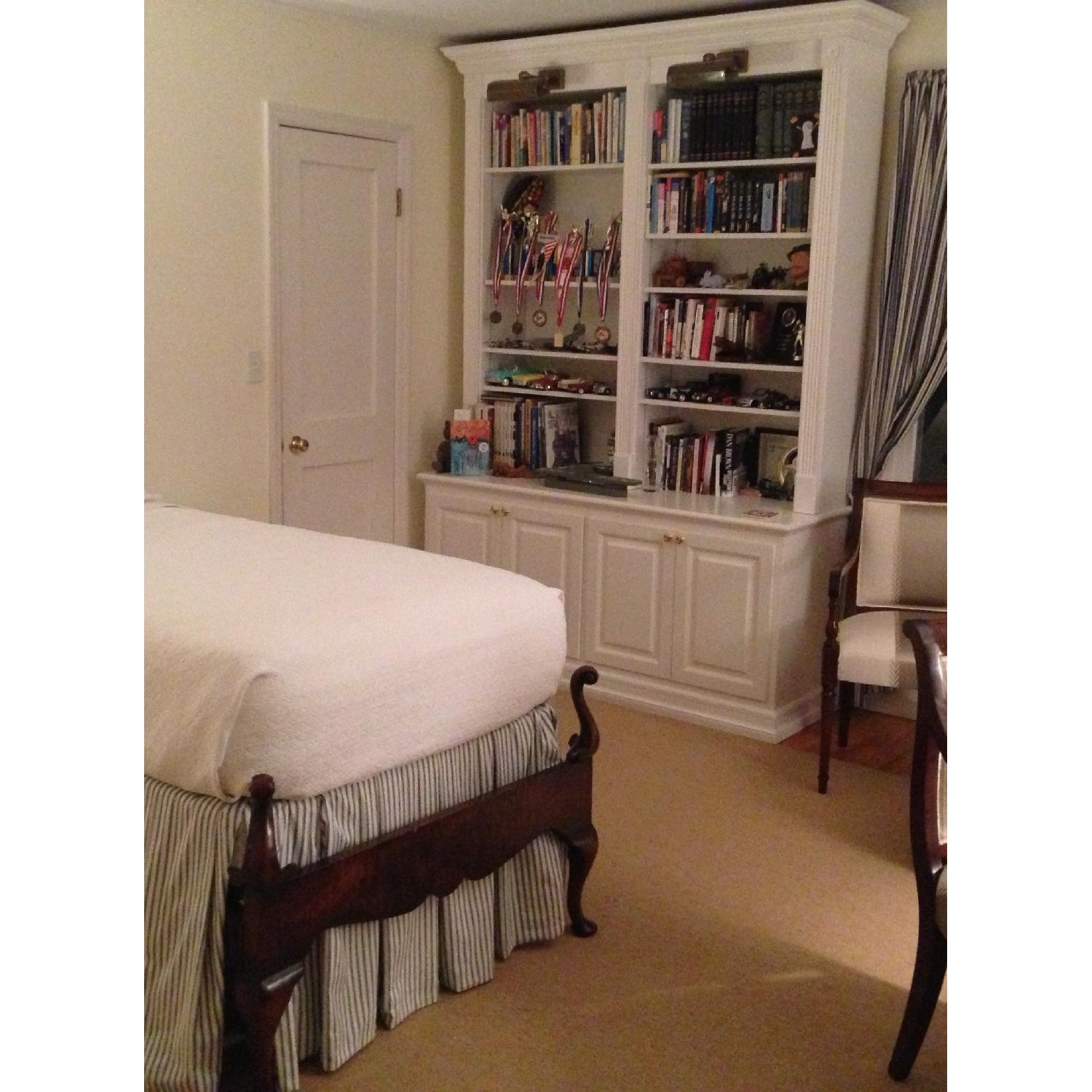 Custom Bookcase w/ Painted Finish and Sconces AptDeco