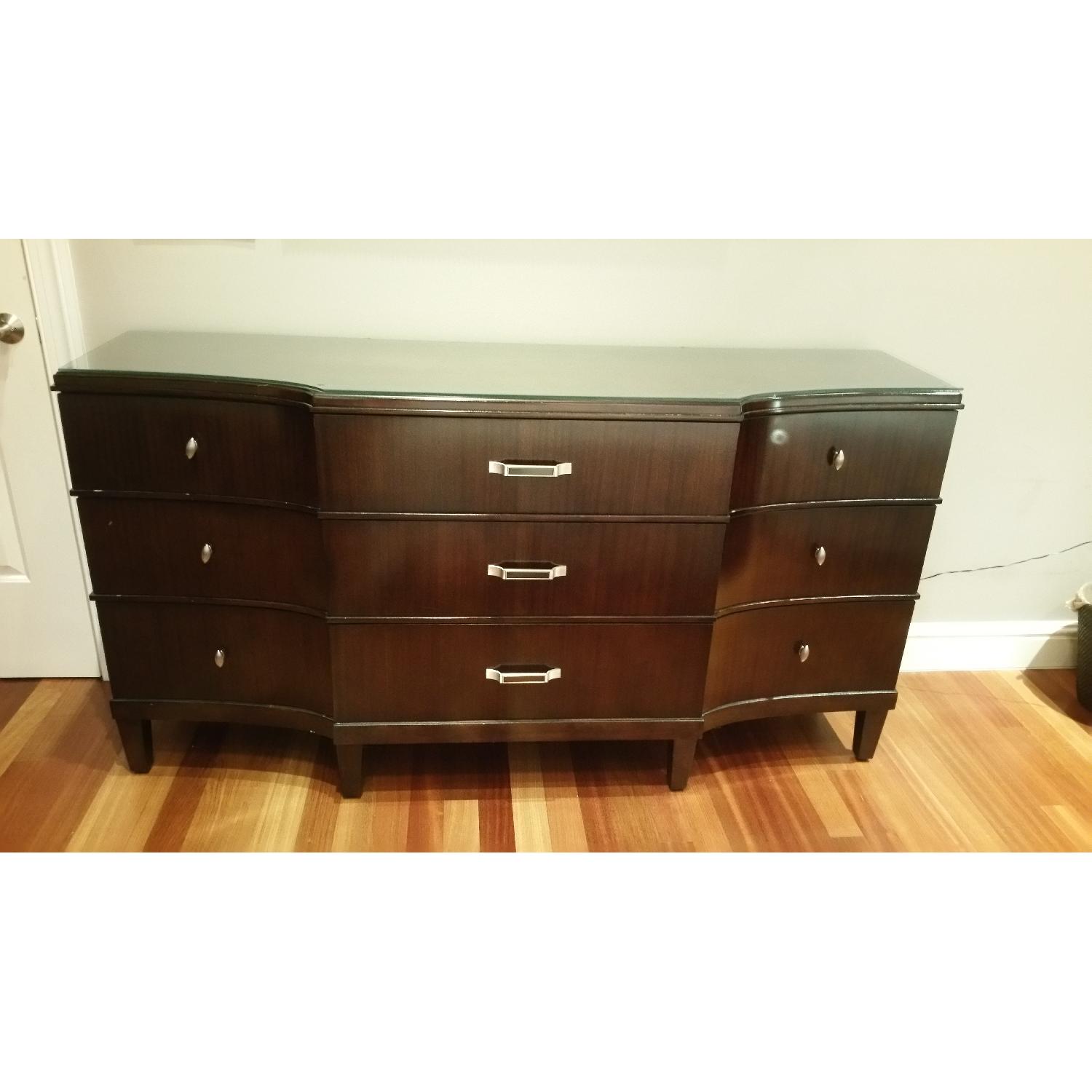 Bernhardt Dark Cherry Wood Dresser - image-1
