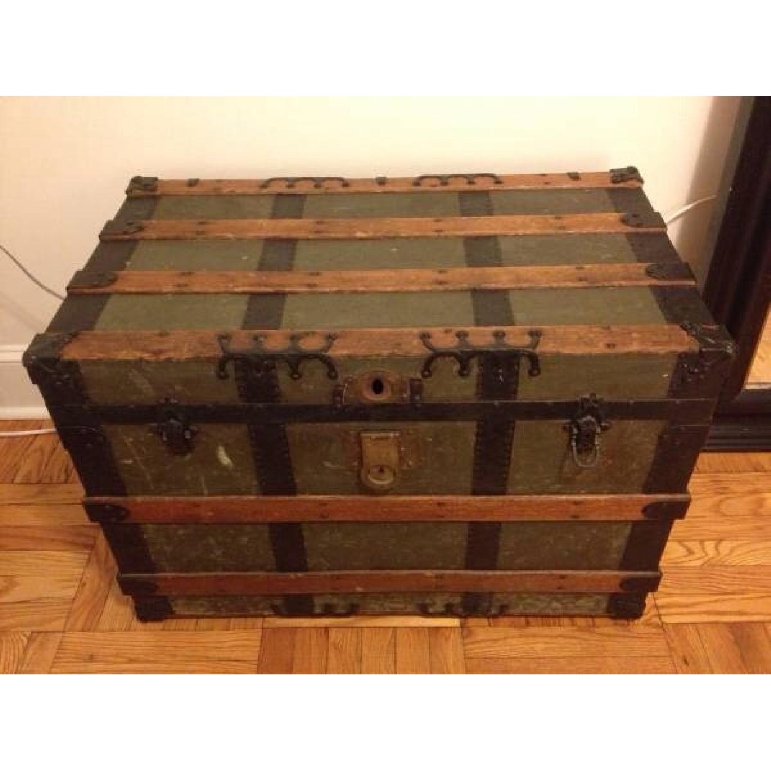 Antique Circa 1900 Steamer Trunk - image-1
