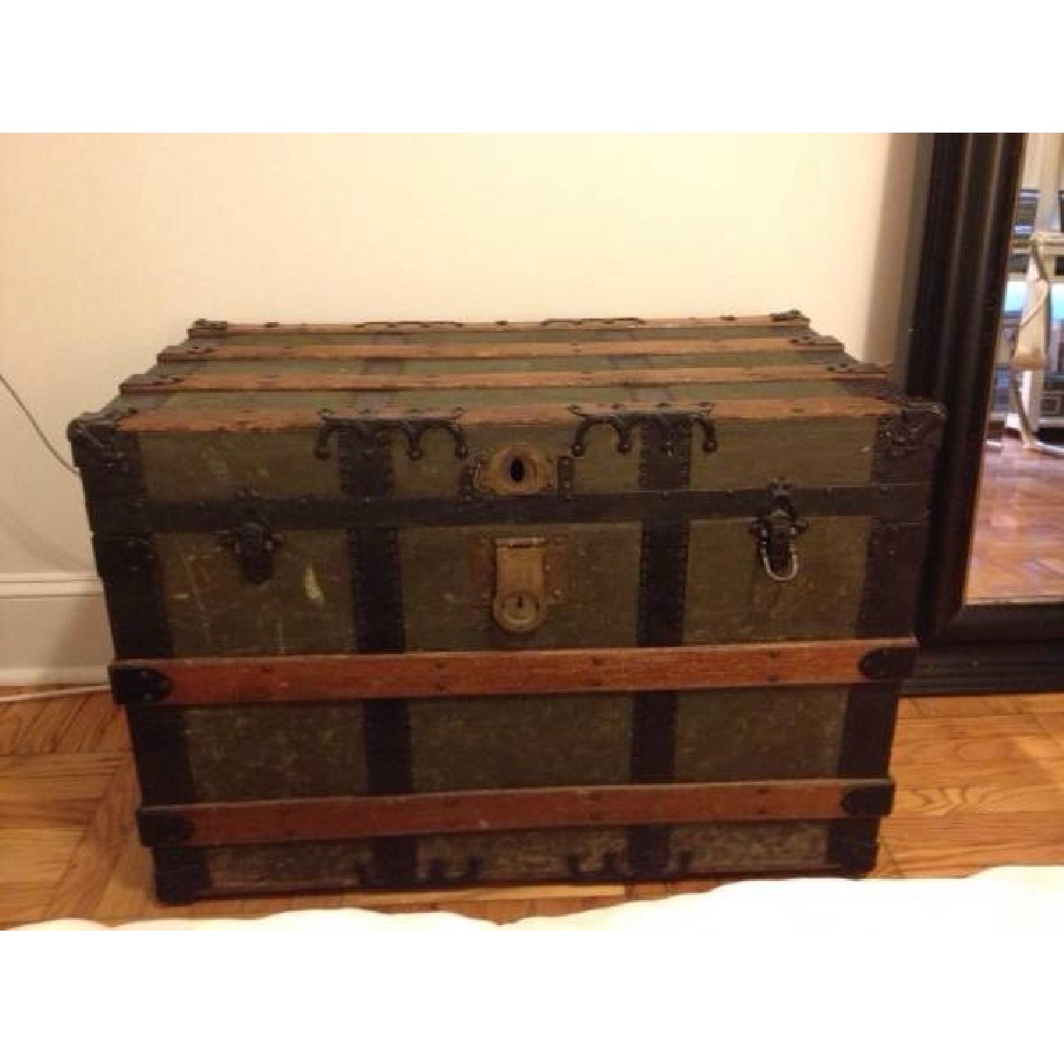 Antique Circa 1900 Steamer Trunk - image-2
