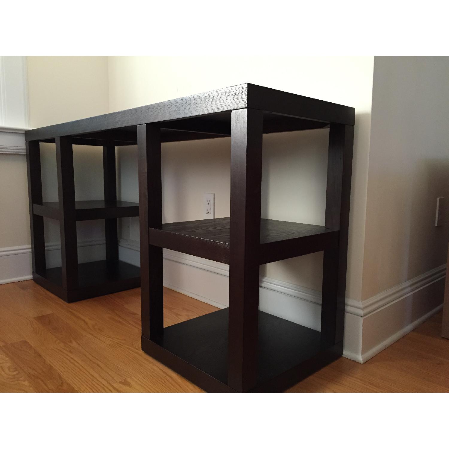 West Elm Parsons Dark Brown Console Desk - image-1