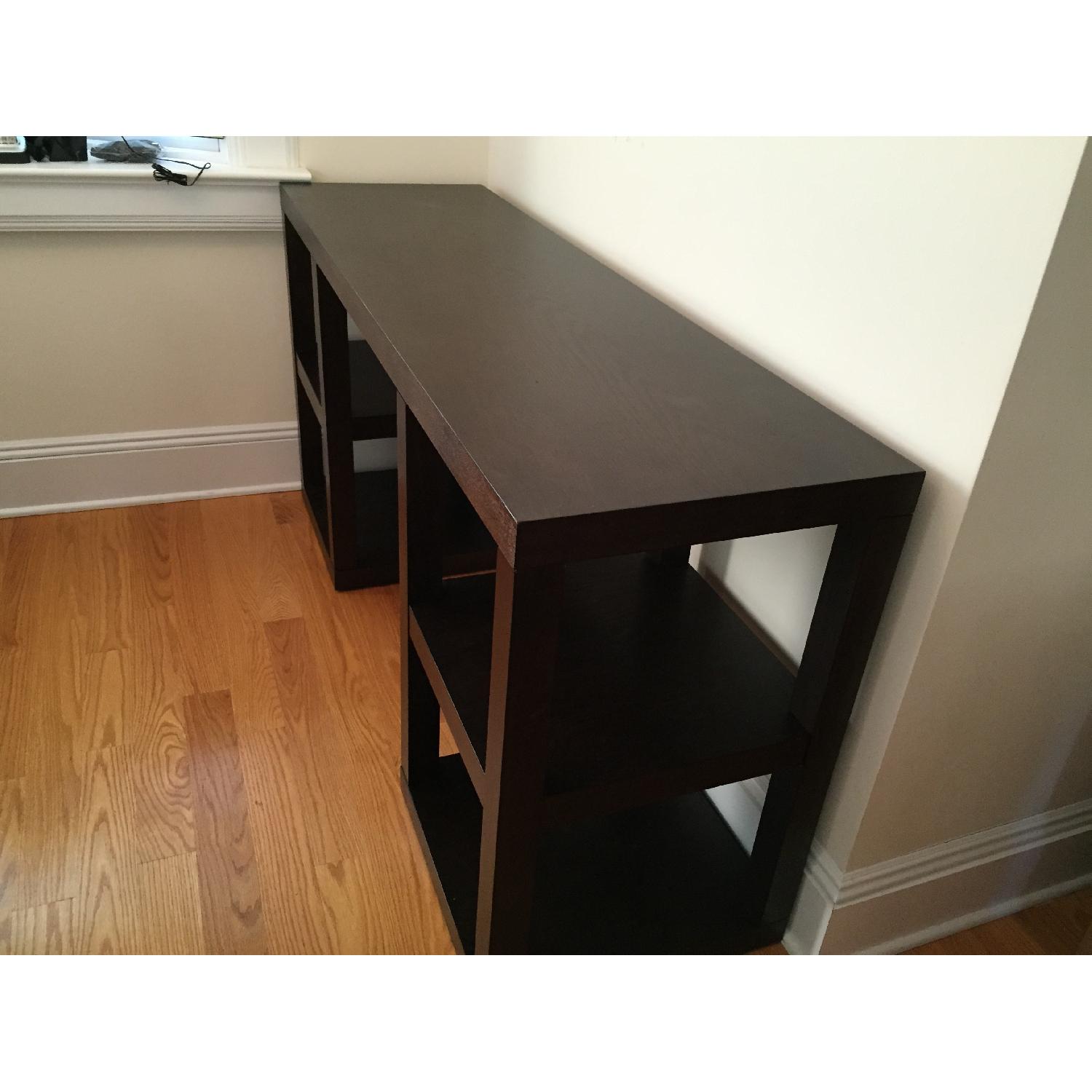 West Elm Parsons Dark Brown Console Desk - image-4