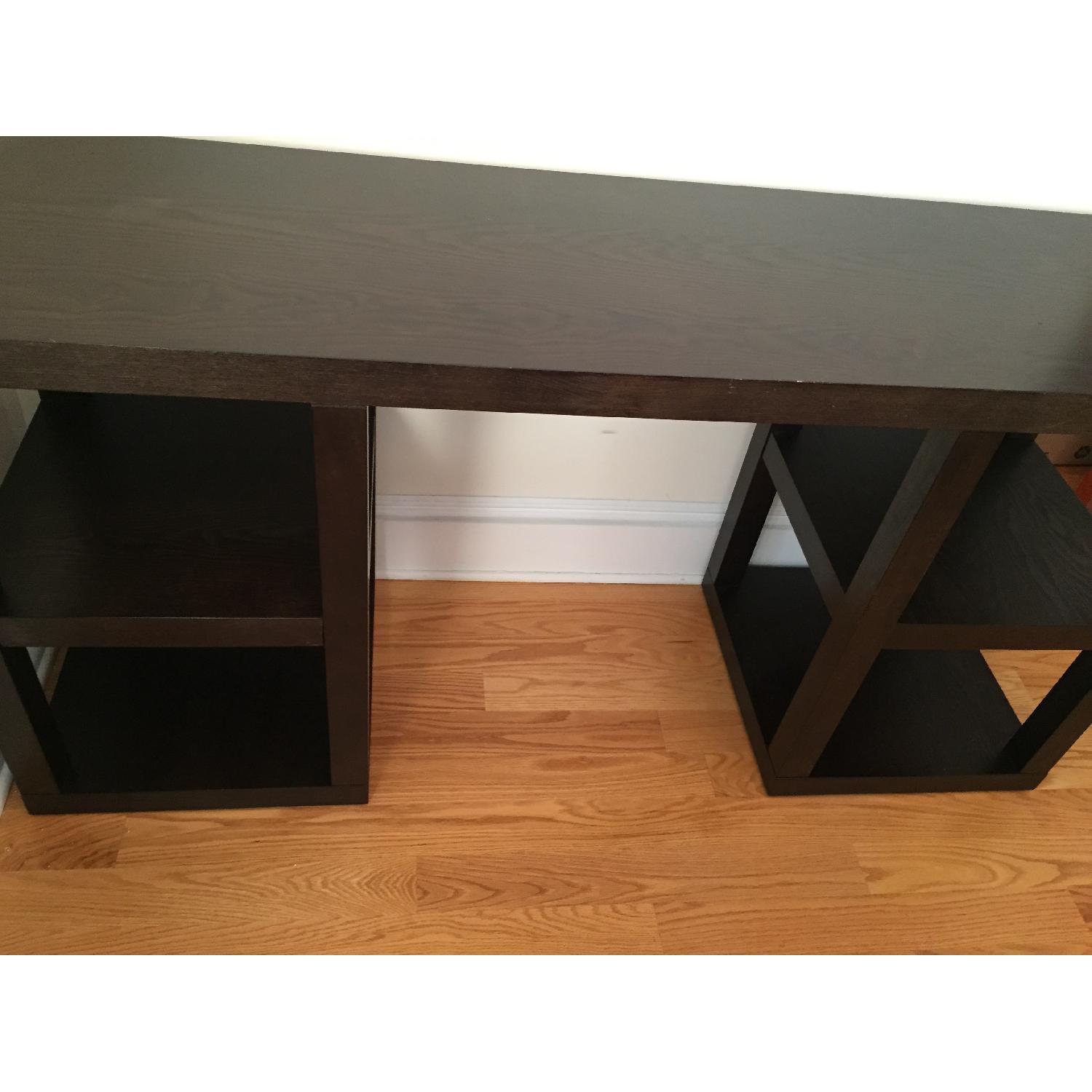 West Elm Parsons Dark Brown Console Desk - image-5