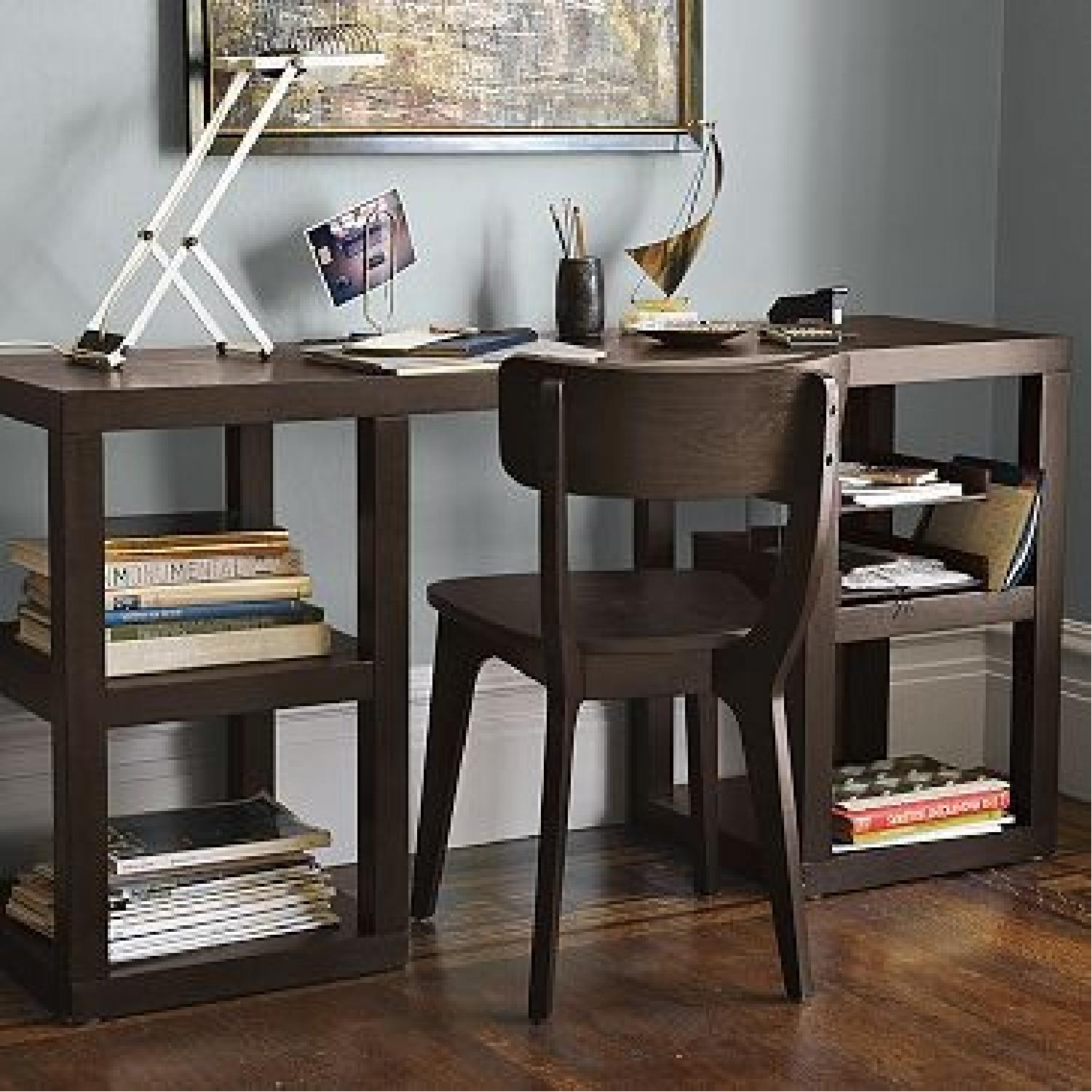 West Elm Parsons Dark Brown Console Desk - image-6
