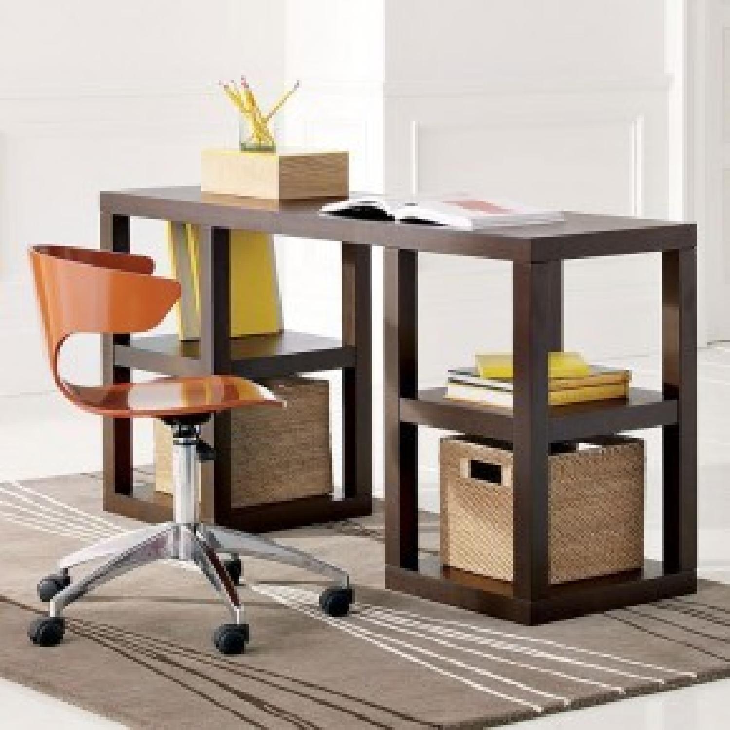 West Elm Parsons Dark Brown Console Desk - image-7