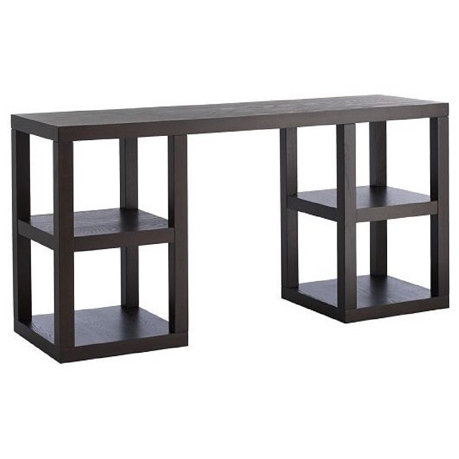 West Elm Parsons Dark Brown Console Desk - image-9
