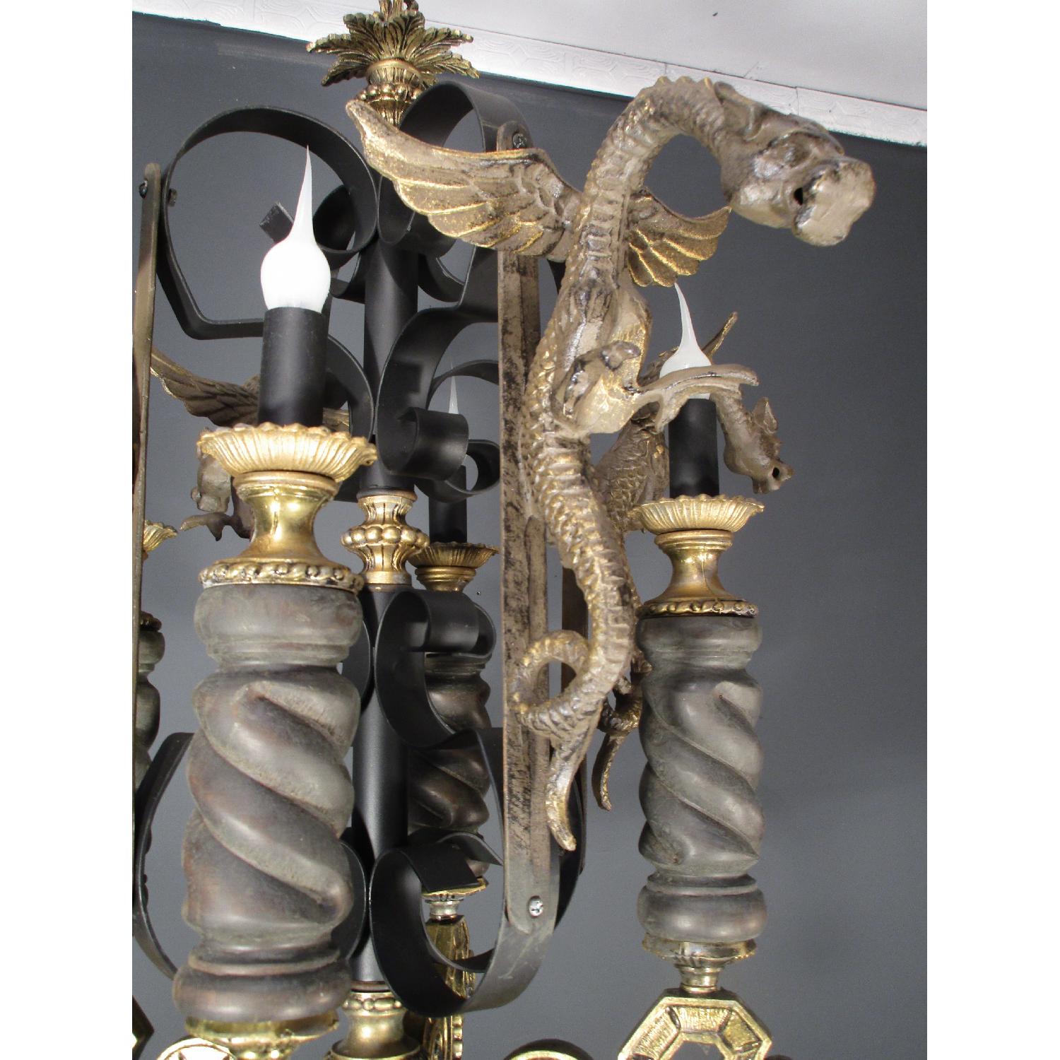 Gothic Style Gargoyle Dragon Chandelier Vintage Light Fixture Lamp