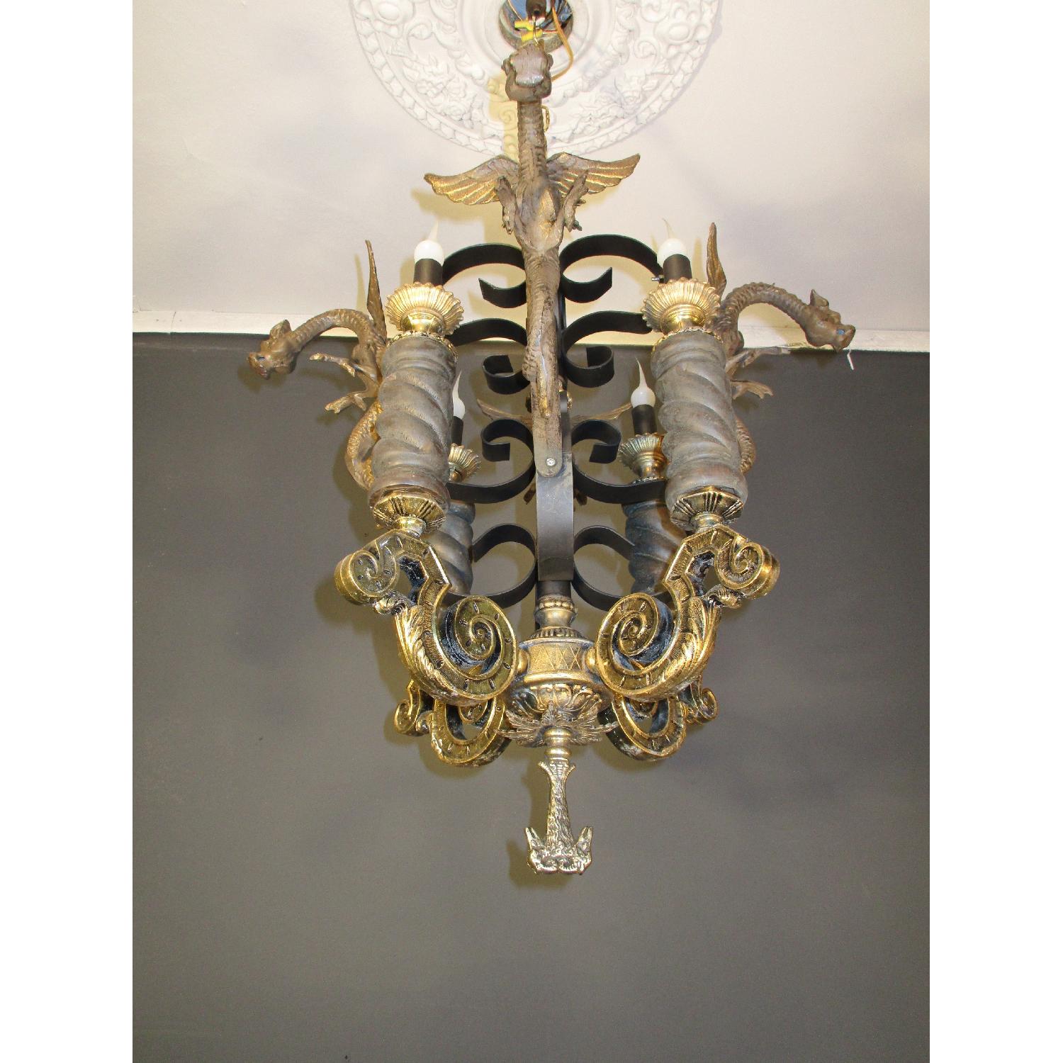 Gothic Style Gargoyle Dragon Chandelier Vintage Light Fixture Lamp