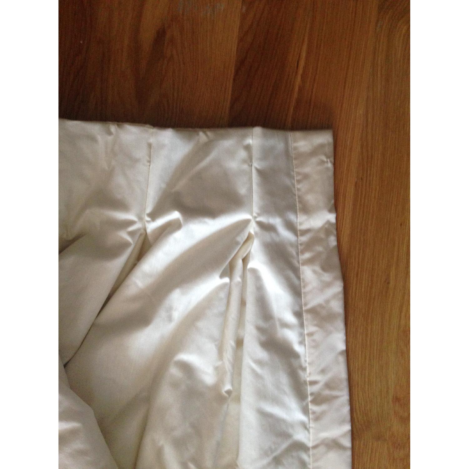 White Silk Taffeta Curtains with Pleated Ruffle Edge - Pair - image-3